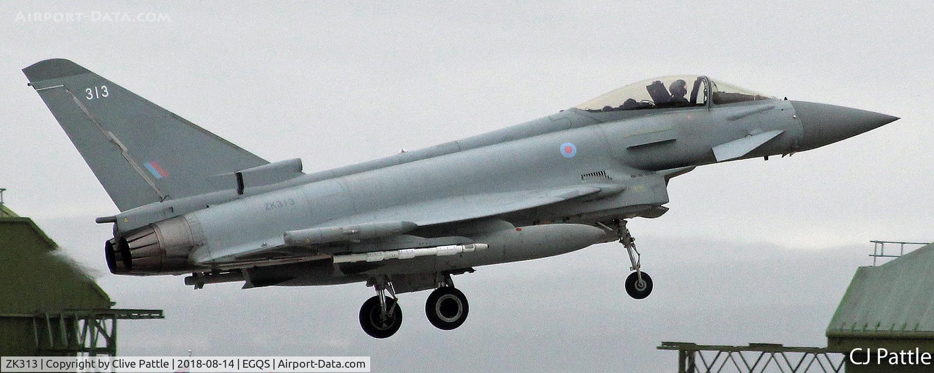 ZK313, 2011 Eurofighter EF-2000 Typhoon FGR4 C/N BS070, Landing at Lossie