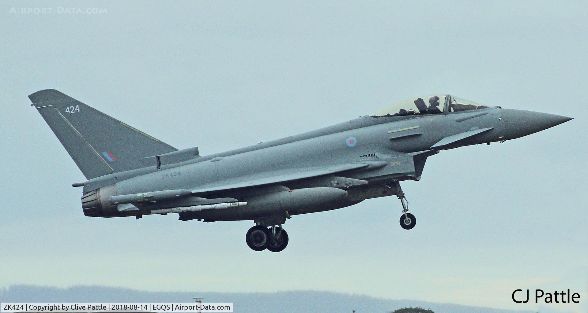 ZK424, 2017 Eurofighter EF-2000 Typhoon FGR4 C/N BS140, On finals to RAF Lossiemouth