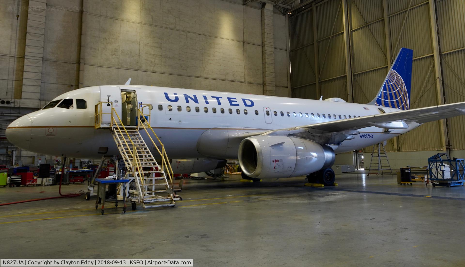 N827UA, 1999 Airbus A319-131 C/N 1022, SFO 2018.
