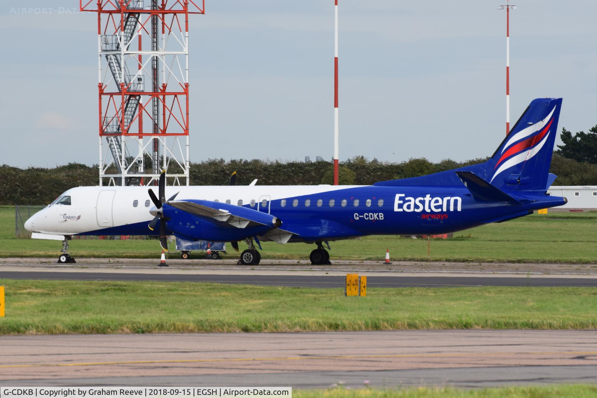 G-CDKB, 1996 Saab 2000 C/N 2000-032, Parked at Norwich.
