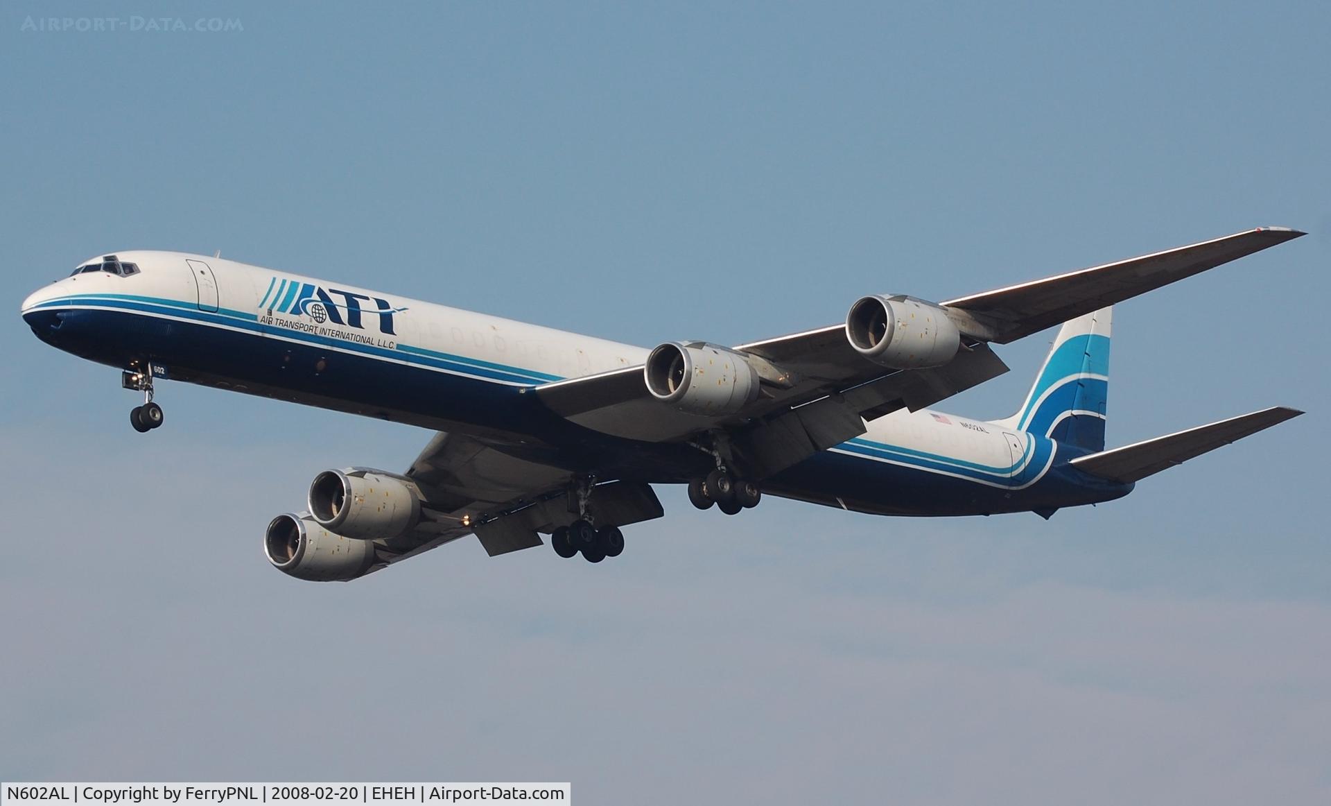 N602AL, 1968 Douglas DC-8-73F C/N 45991, ATI DC-8-73F on short final for EIN