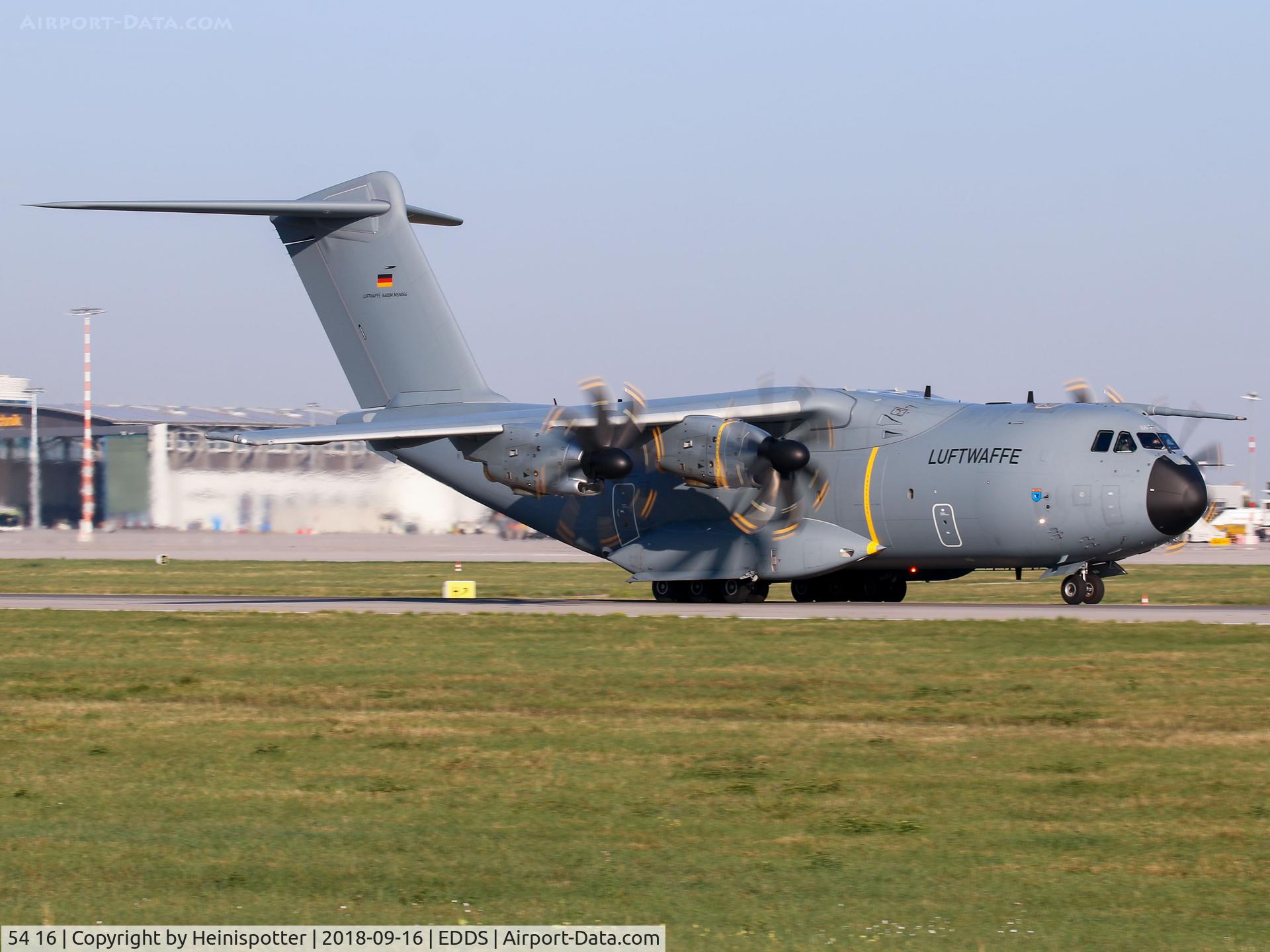 54 16, 2017 Airbus A400M Atlas C/N 064, 54+16 (GAF049) at Stuttgart Airport.