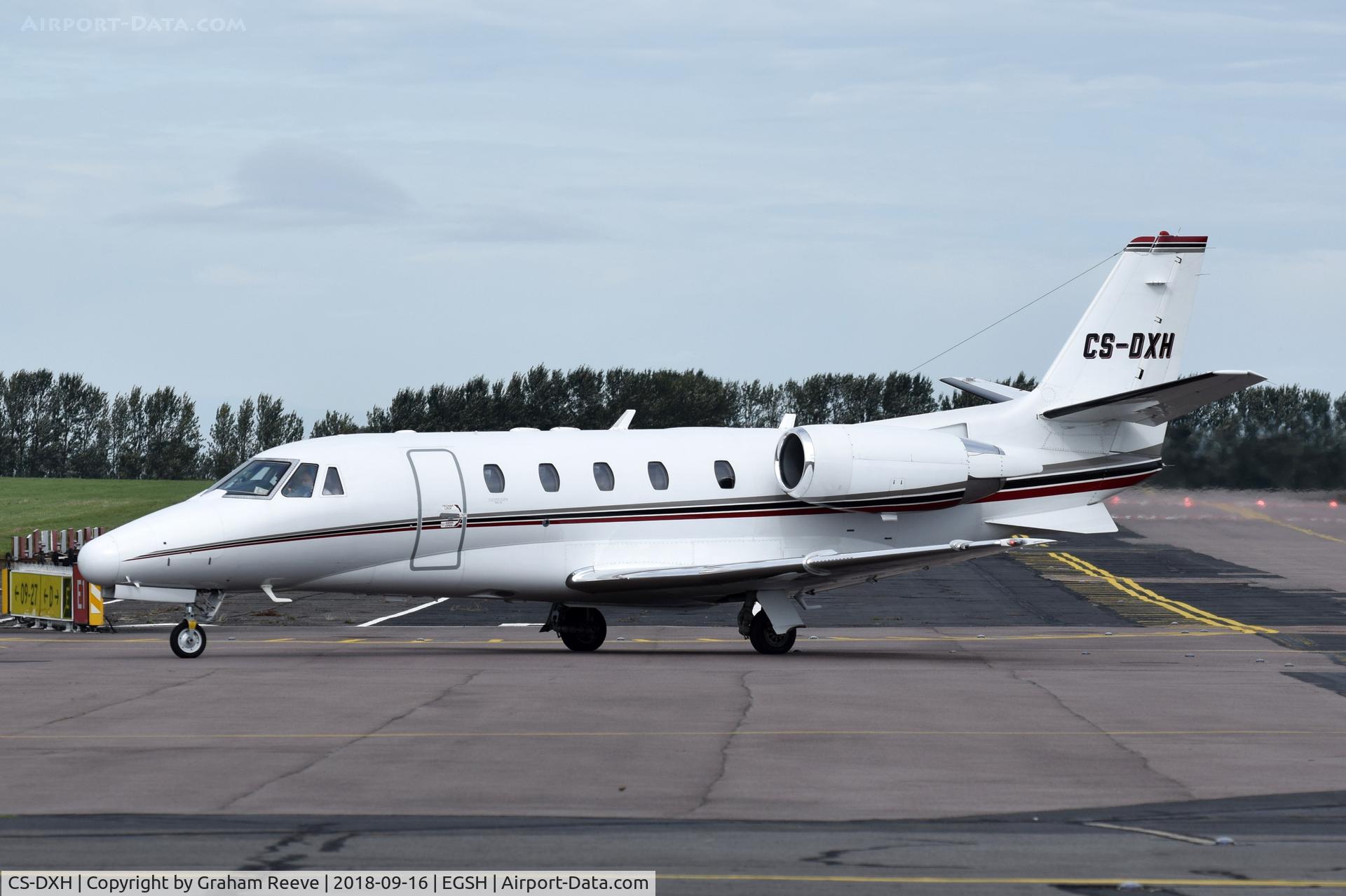 CS-DXH, 2006 Cessna Citation XLS C/N 560-5615, Just landed at Norwich.