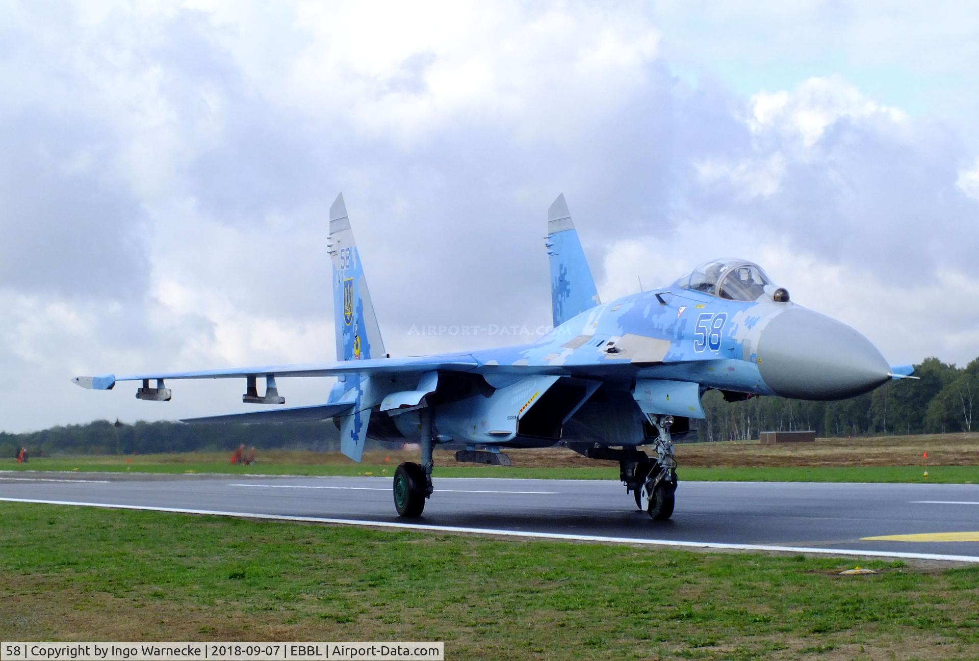 58, 1991 Sukhoi Su-27P Flanker B C/N 36911035612, Sukhoi Su-27P FLANKER-B of the Ukrainian AF at the 2018 BAFD spotters day, Kleine Brogel airbase