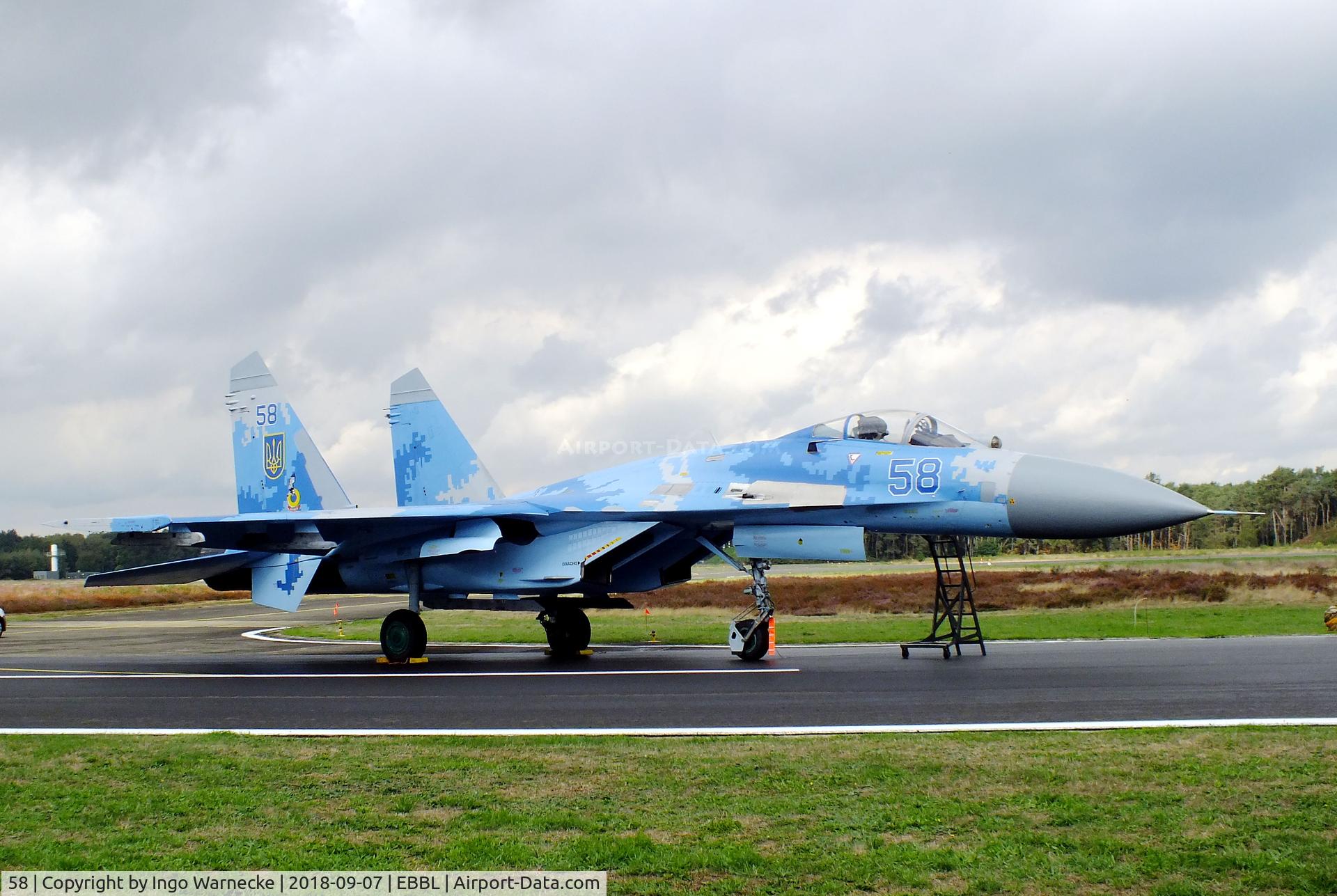 58, 1991 Sukhoi Su-27P Flanker B C/N 36911035612, Sukhoi Su-27P FLANKER-B of the Ukrainian AF at the 2018 BAFD spotters day, Kleine Brogel airbase