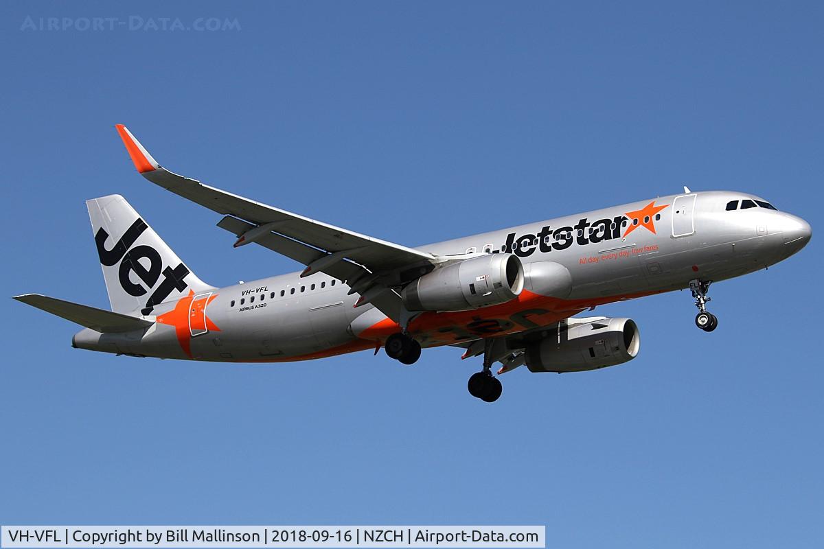 VH-VFL, 2012 Airbus A320-232 C/N 5489, IN FROM AKL