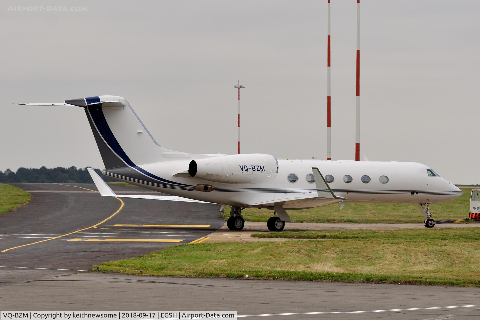 VQ-BZM, 2008 Gulfstream Aerospace GIV-X (G450) C/N 4123, Arriving for paintwork.