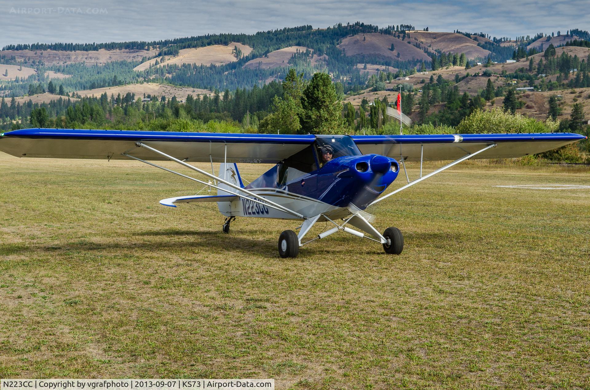 N223CC, 2007 Cub Crafters CC11-100 Sport Cub C/N CC11-00038, Cub taxing for takeoff on Rwy. 32 KS7#