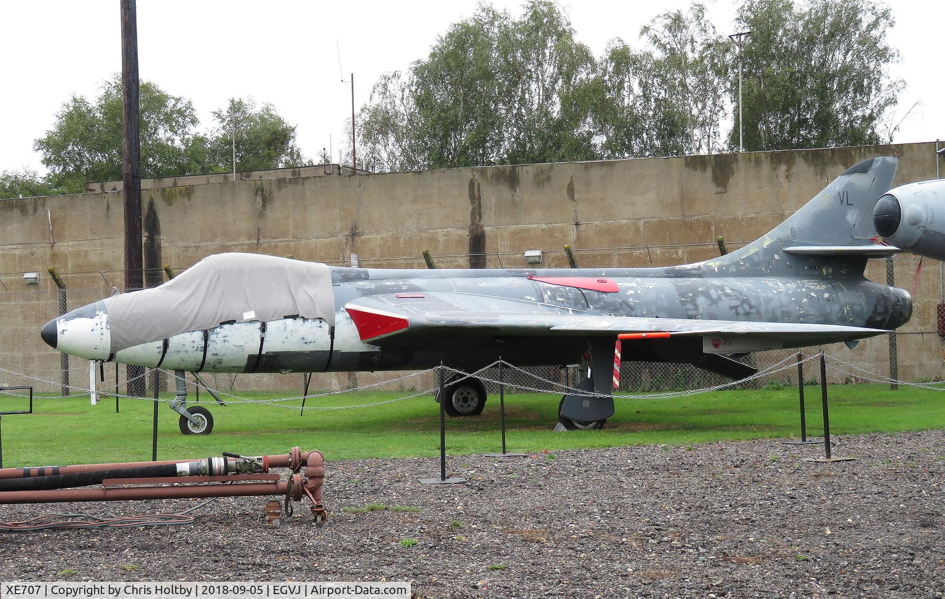 XE707, 1955 Hawker Hunter GA.11 C/N HABL-003037, 'Preserved' as museum exhibit at Bentwaters Park, Suffolk where it is slowly weathering away...