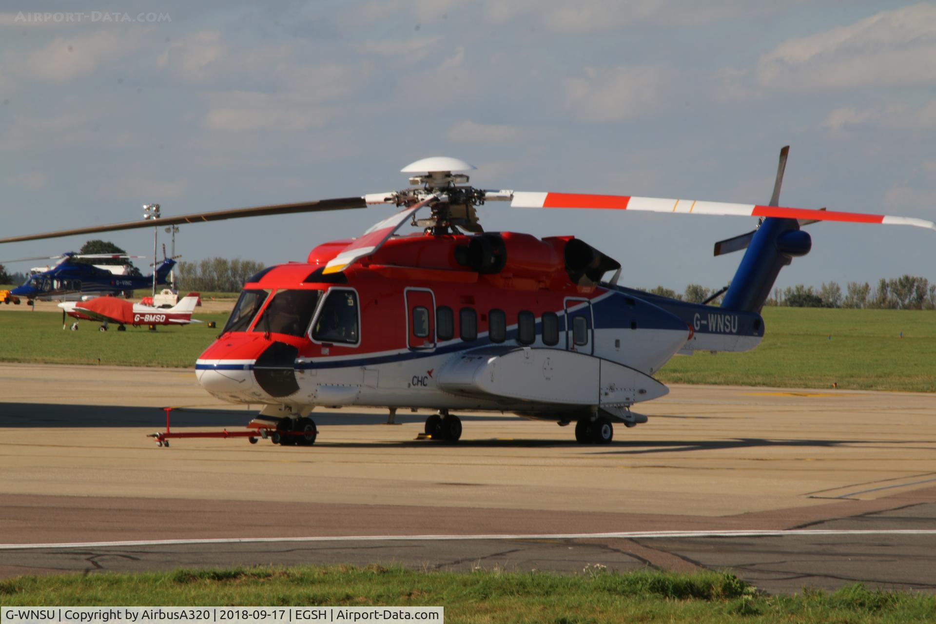 G-WNSU, 2014 Sikorsky S-92A C/N 920229, Parked on the Saxon Ramp