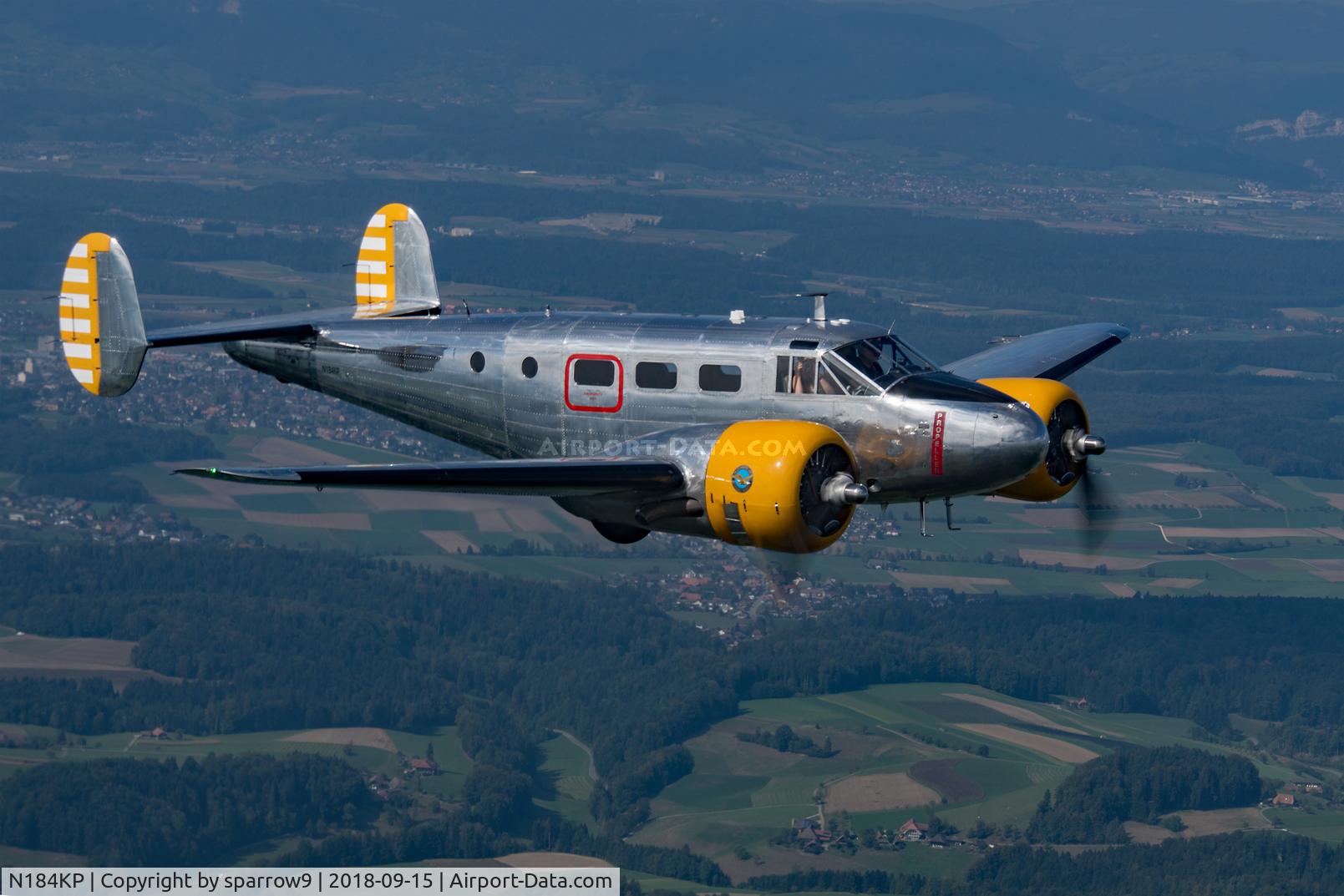 N184KP, 1952 Beech 3 TM C/N CA-130, Over Swiss countryside