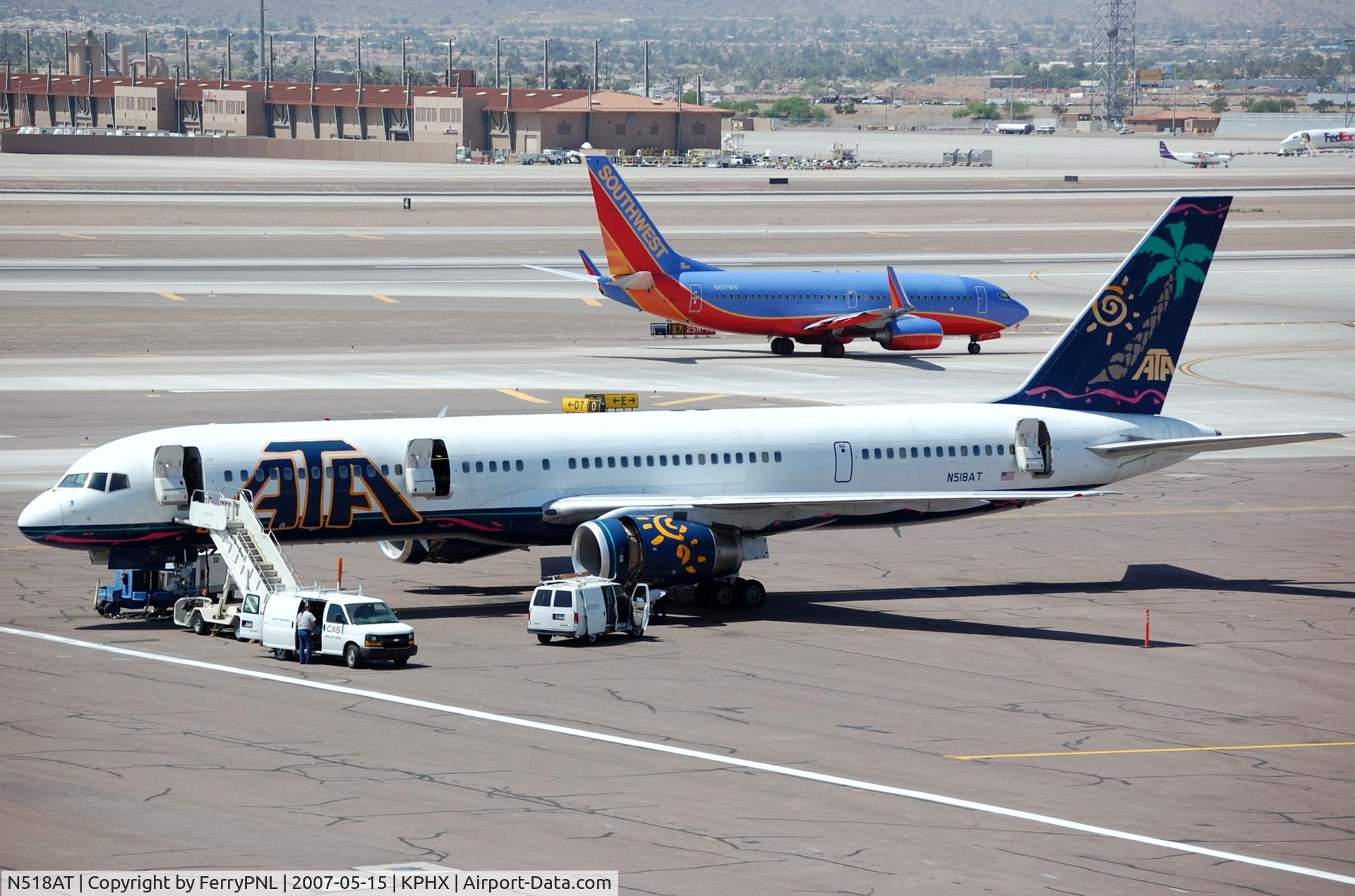 N518AT, 1996 Boeing 757-23N C/N 27974, ATA B752at on a hot apron in PHX