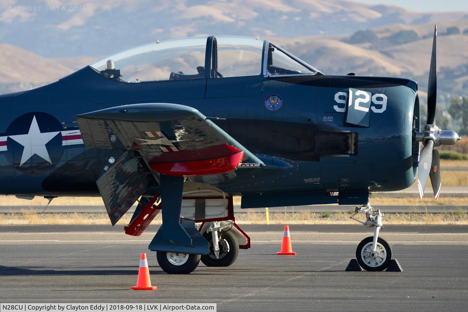 N28CU, 1956 North American T-28B C/N 200302, Livermore Airport California 2018.