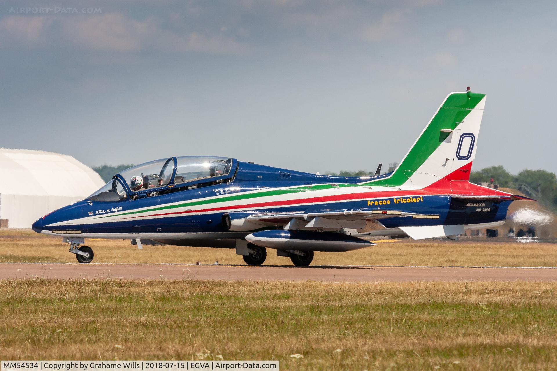 MM54534, Aermacchi MB-339PAN C/N 6741/136/AA068, MB339PAN MM54534/0 Frecce Tricolori Italian AF, Fairford 15/7/18