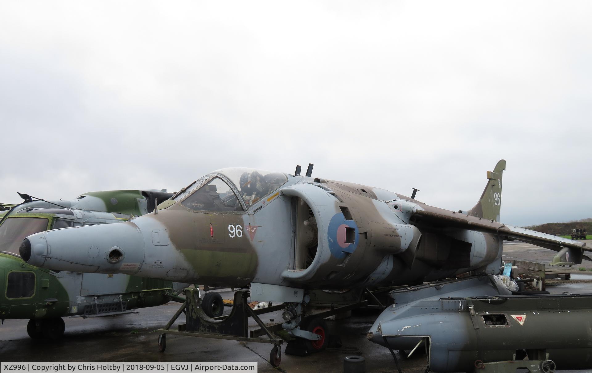 XZ996, 1991 Hawker Siddeley Harrier GR.3 C/N 712219, Parked in the Jaguar graveyard at ex-RAF Bentwaters, Suffolk