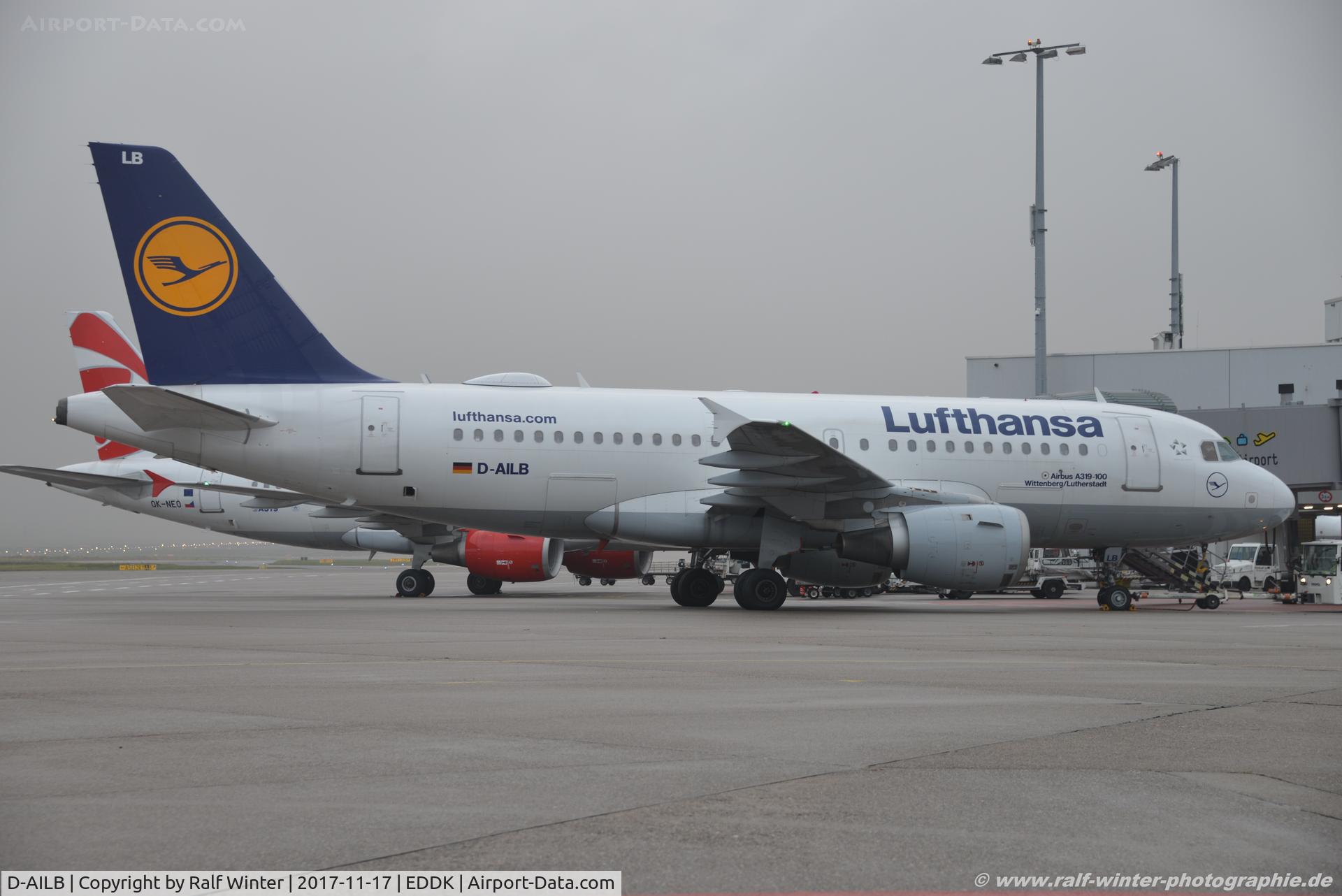 D-AILB, 1996 Airbus A319-114 C/N 610, Airbus A319-114 - LH DLH Lufthansa 'Lutherstadt Wittenberg' - 610 - D-AILB - 17.11.2017 - CGN