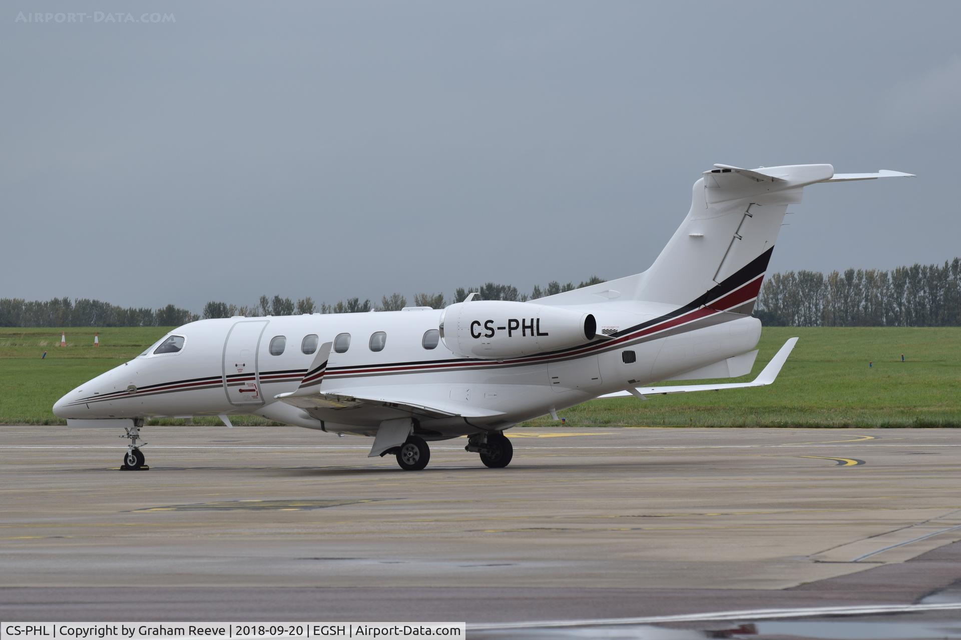 CS-PHL, 2018 Embraer EMB-505 Phenom 300 C/N 50500460, Parked at Norwich.