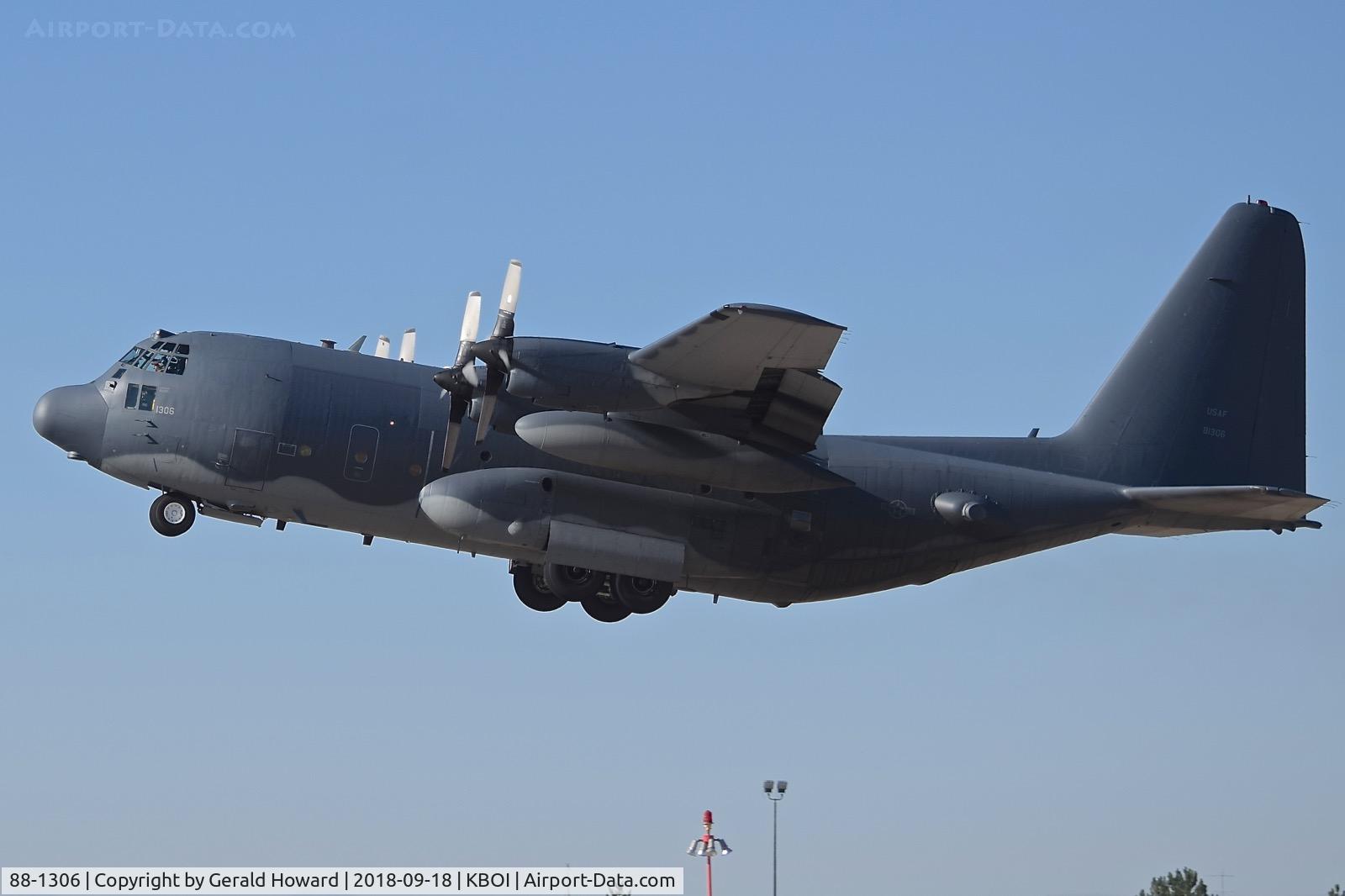88-1306, 1988 Lockheed AC-130W Stinger II C/N 382-5167, Departing BOI.