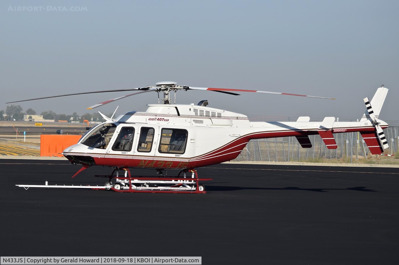 N433JS, 2015 Bell 407GX C/N 54613, Parked at northeast hangar.