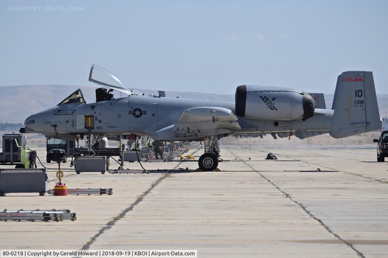 80-0218, 1980 Fairchild Republic A-10C Thunderbolt II C/N A10-0568, Parked on the Idaho ANG ramp. 190th Fighter Sq., 124th Fighter Wing.