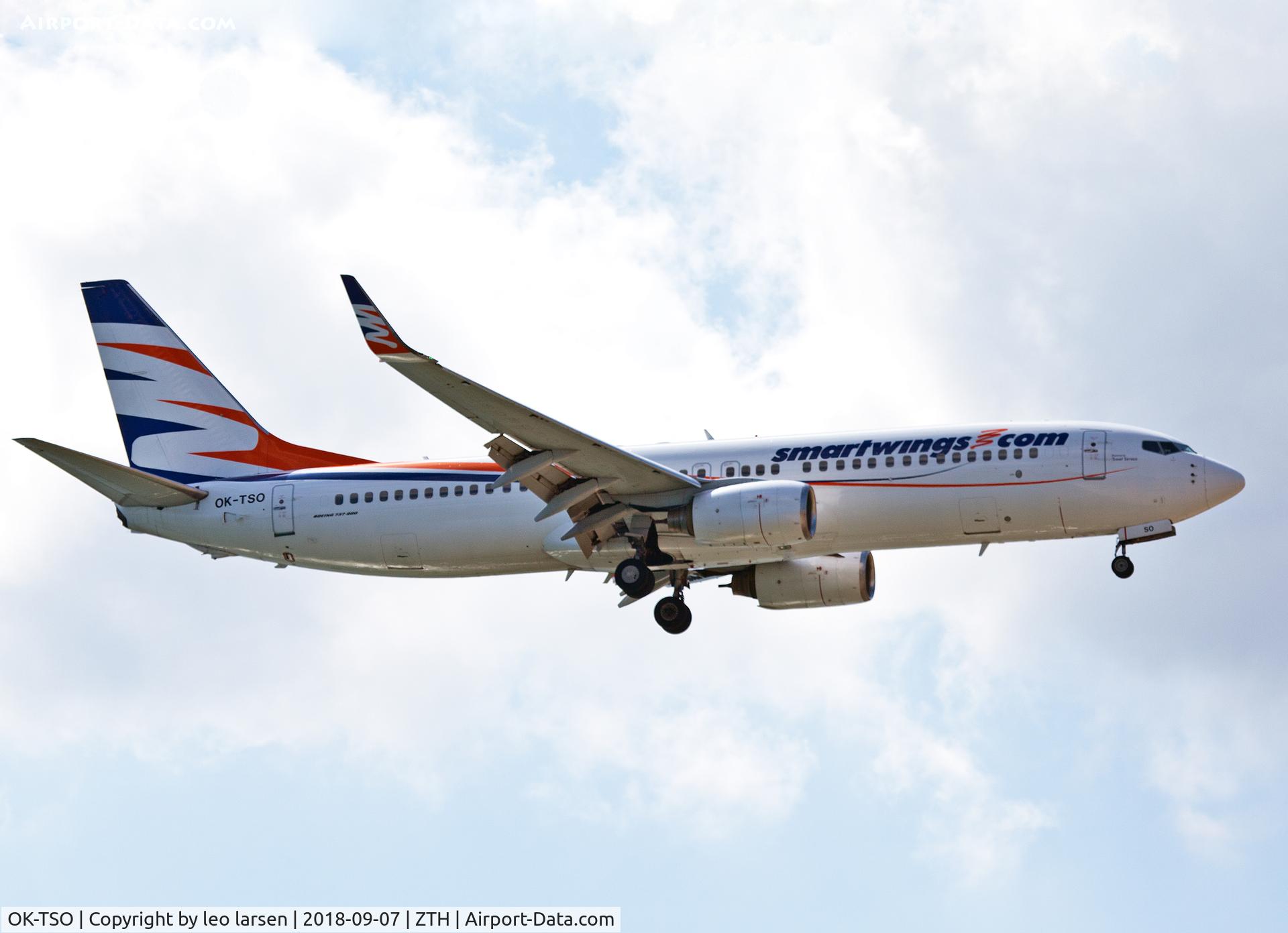 OK-TSO, 2007 Boeing 737-8GQ C/N 35793, Zakynthos 7.9.2018 app to R-34