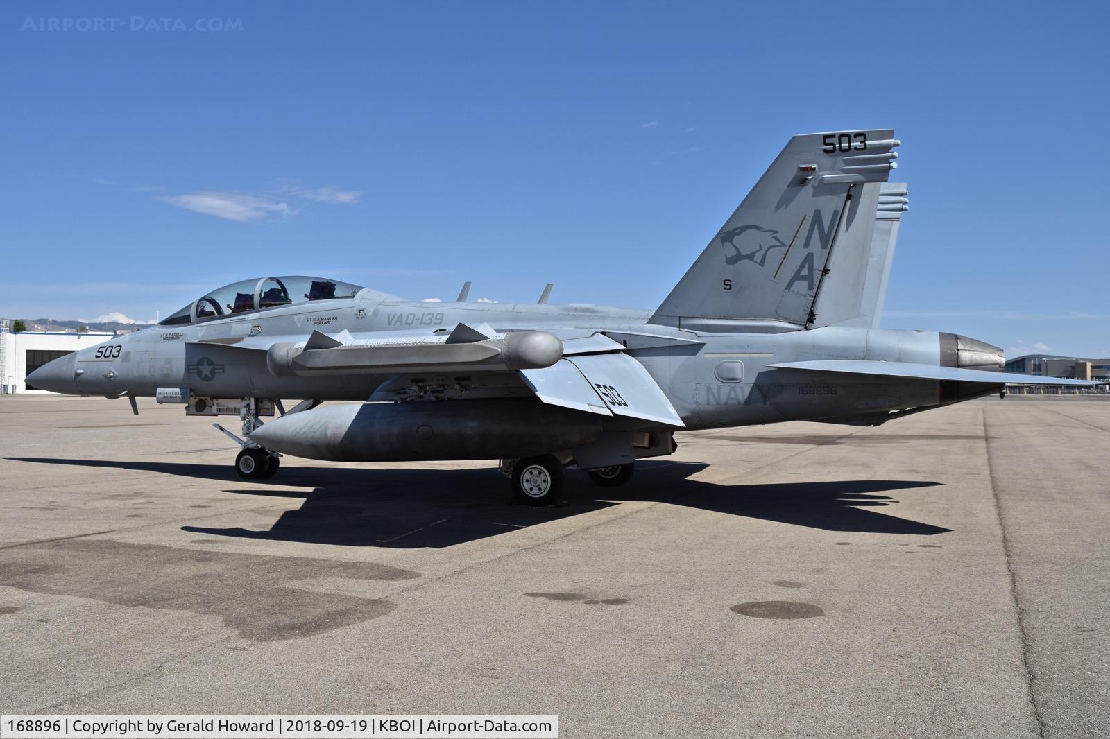 168896, Boeing EA-18G Growler C/N G-94, Parked on north GA ramp. VAQ-139 