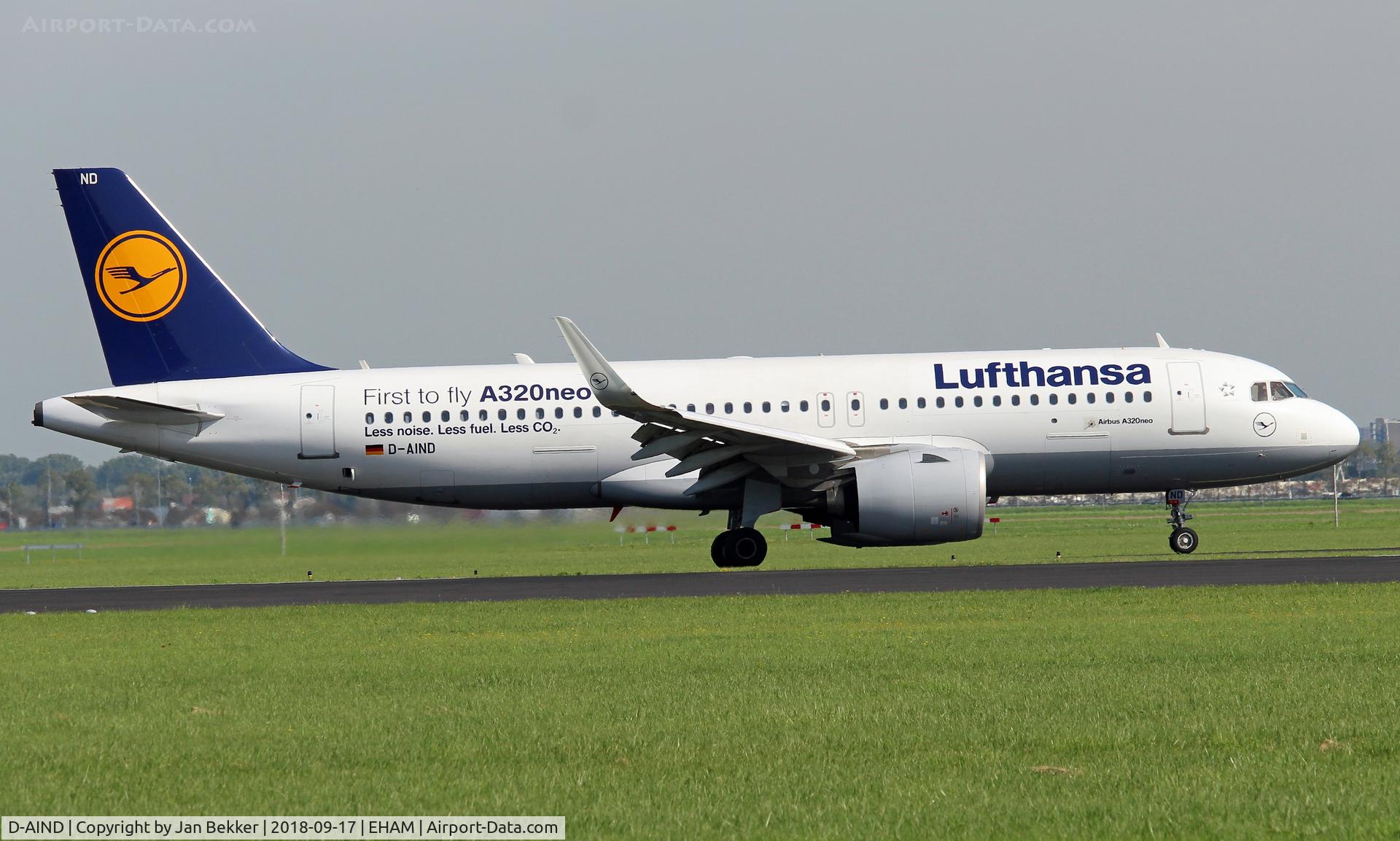 D-AIND, 2016 Airbus A320-271NEO C/N 7078, Schiphol Amsterdam