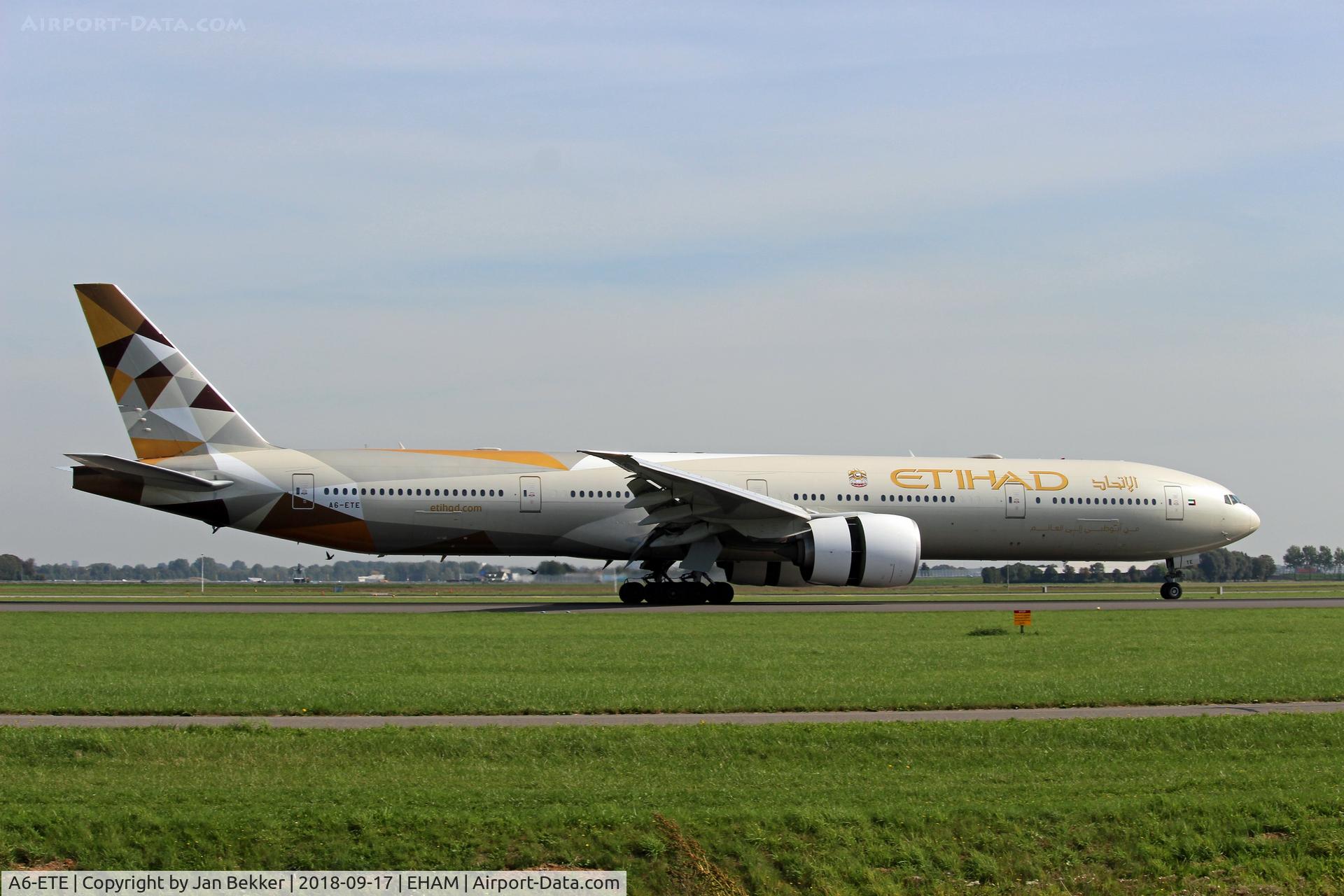 A6-ETE, 2006 Boeing 777-3FX/ER C/N 34601, Schiphol Amsterdam
