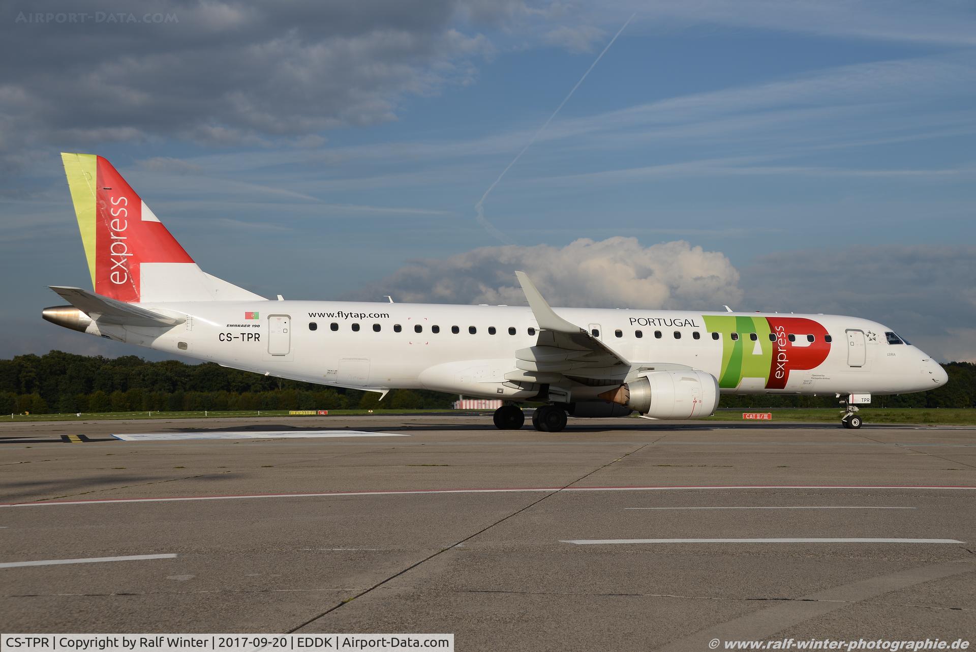 CS-TPR, 2011 Embraer 190LR (ERJ-190-100LR) C/N 19000460, Embraer ERJ-190LR 190-100LR - NI PGA Portugalia opf TAP Express - 19000460 - CS-TPR - 20.09.2017 - CGN