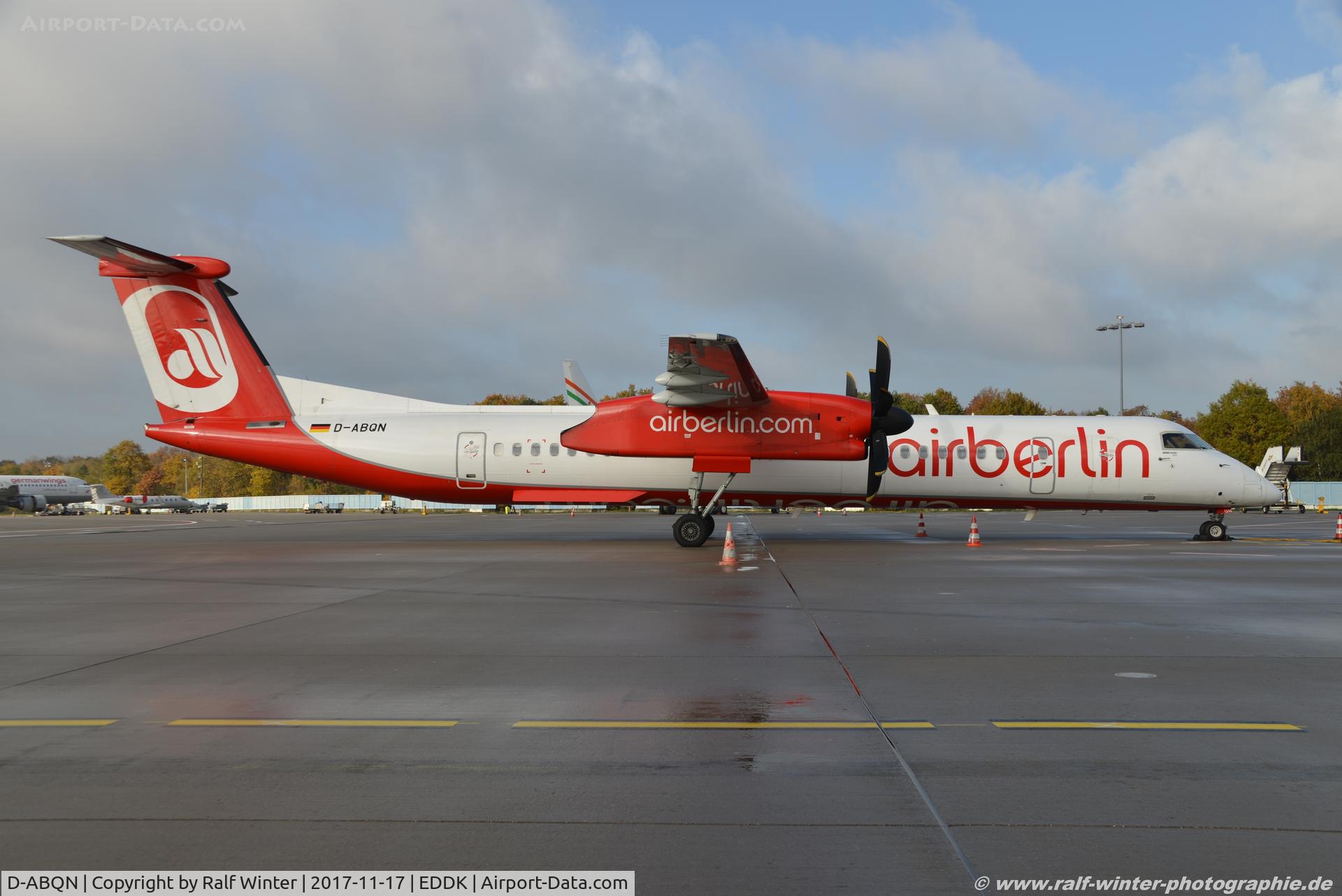D-ABQN, 2006 De Havilland Canada DHC-8-402 Dash 8 C/N 4124, De Havilland Canada DHC-8-402 Dash 8 - AB BER Air Berlin opby LGW Luffahrtgesellschaft Walter - 4124 - D-ABQN - 17.11.2017 - CGN