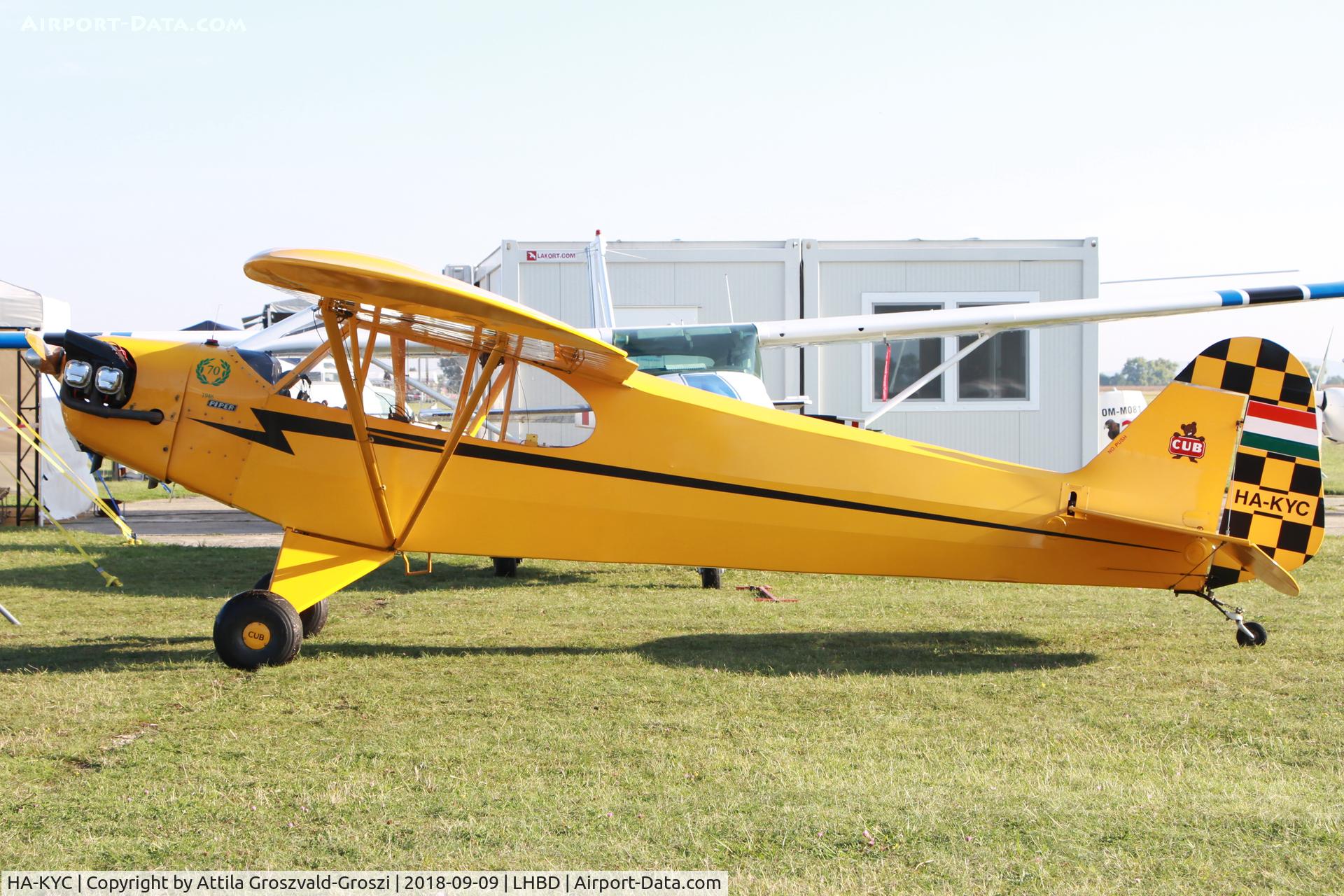 HA-KYC, 1946 Piper J3C-65 Cub C/N 16127, LHBD - Ex Military Air Base, Börgönd Airport Airshow 2018