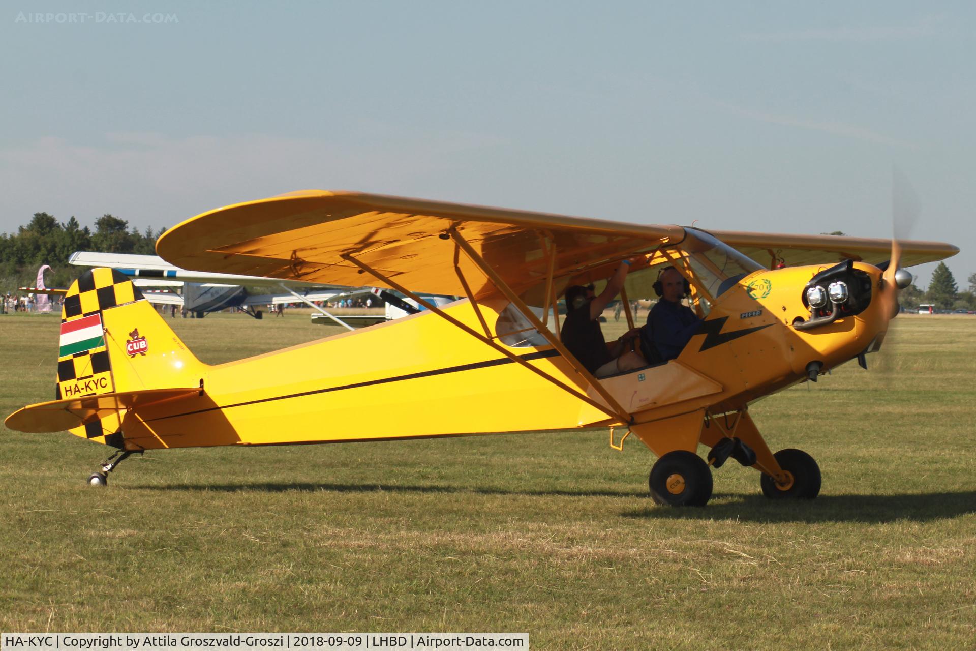 HA-KYC, 1946 Piper J3C-65 Cub C/N 16127, LHBD - Ex Military Air Base, Börgönd Airport Airshow 2018