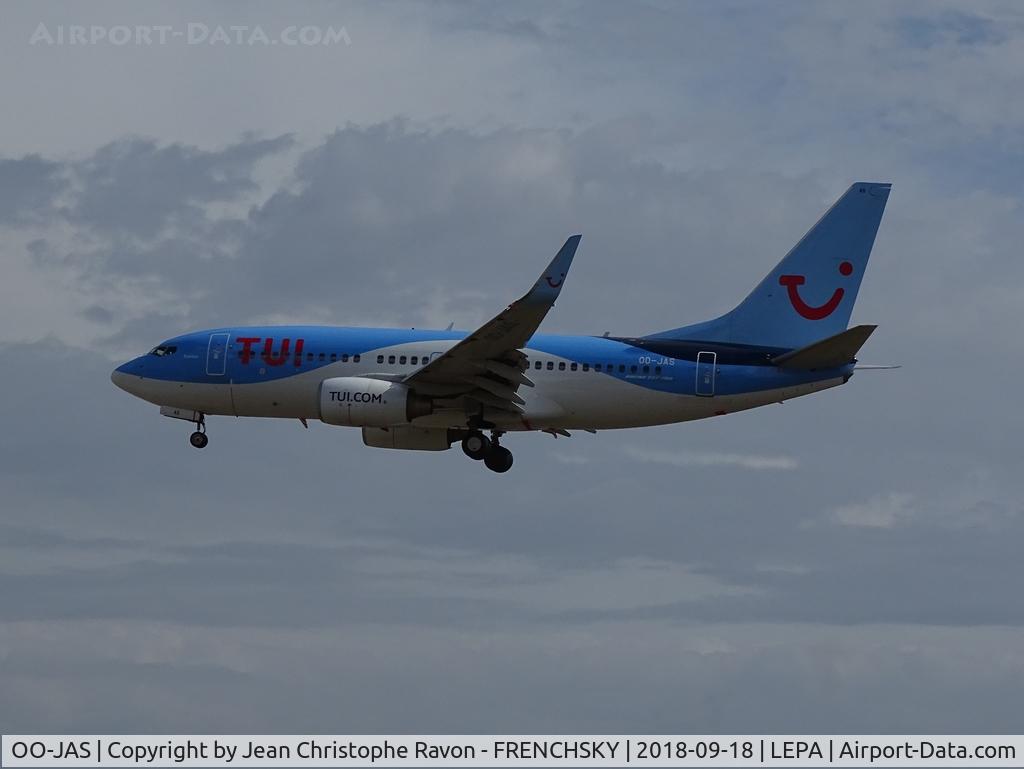 OO-JAS, 2008 Boeing 737-7K5 C/N 35144, landing runway 06L