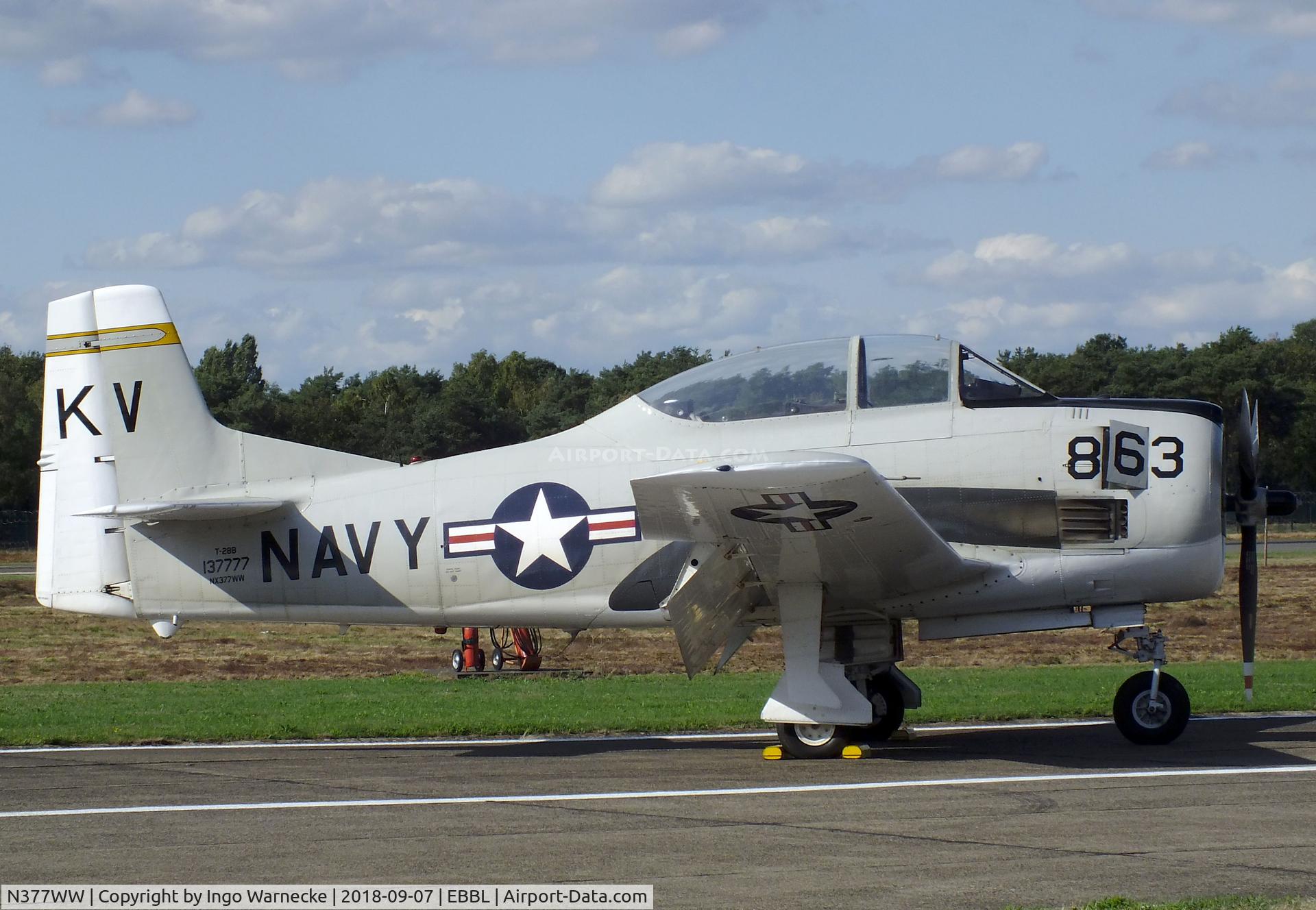 N377WW, 1954 North American T-28B Trojan C/N 200-140, North American T-28B Trojan at the 2018 BAFD spotters day, Kleine Brogel airbase