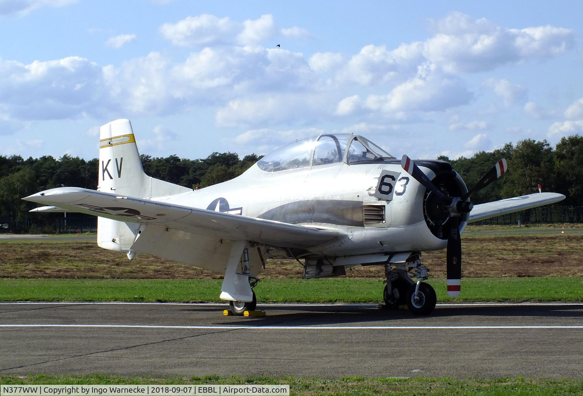 N377WW, 1954 North American T-28B Trojan C/N 200-140, North American T-28B Trojan at the 2018 BAFD spotters day, Kleine Brogel airbase