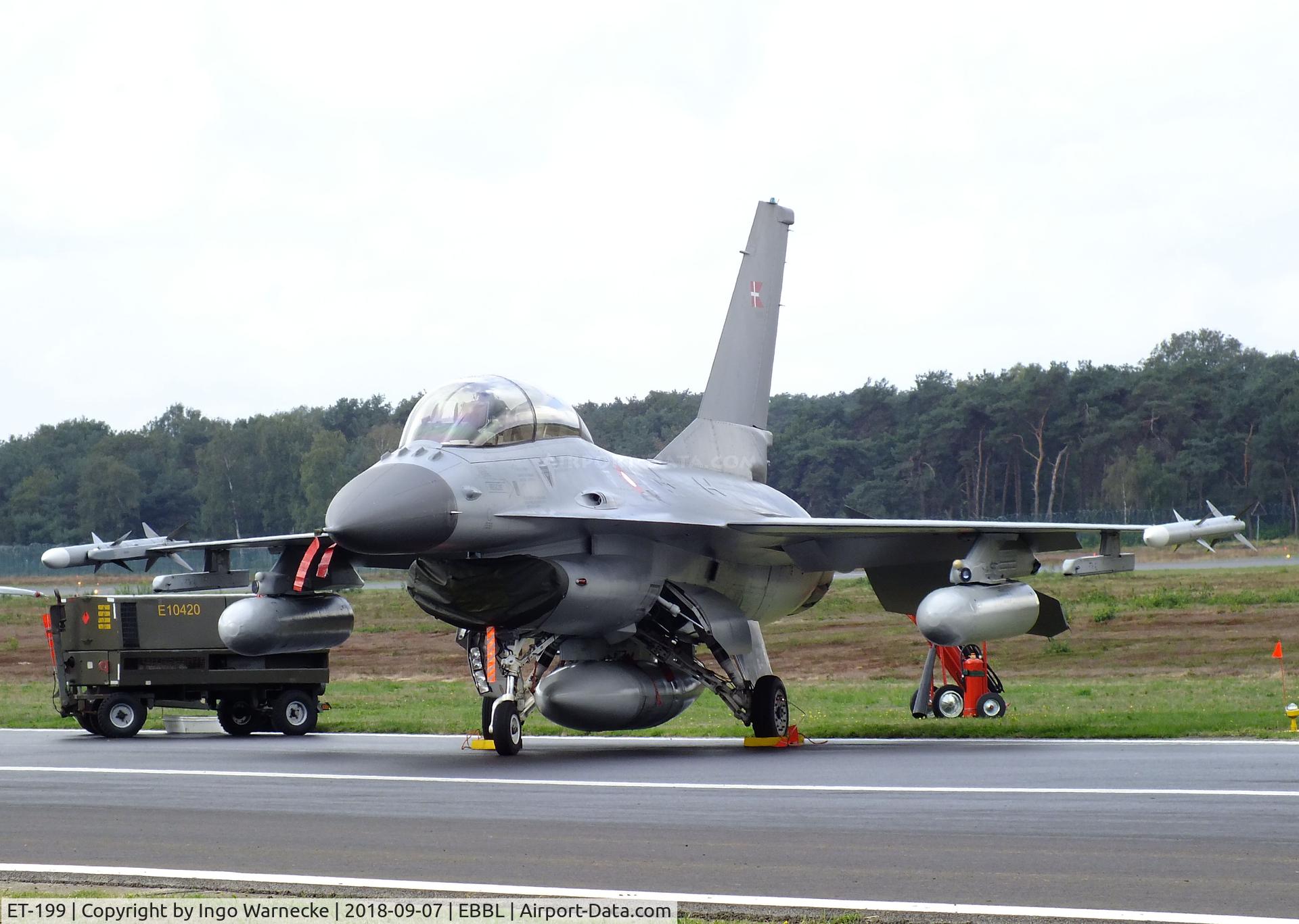 ET-199, 1986 Fokker F-16B Fighting Falcon C/N 6G-15, General Dynamics (Fokker) F-16B Fighting Falcon of Flyvevabnet (Danish AF) at the 2018 BAFD spotters day, Kleine Brogel airbase