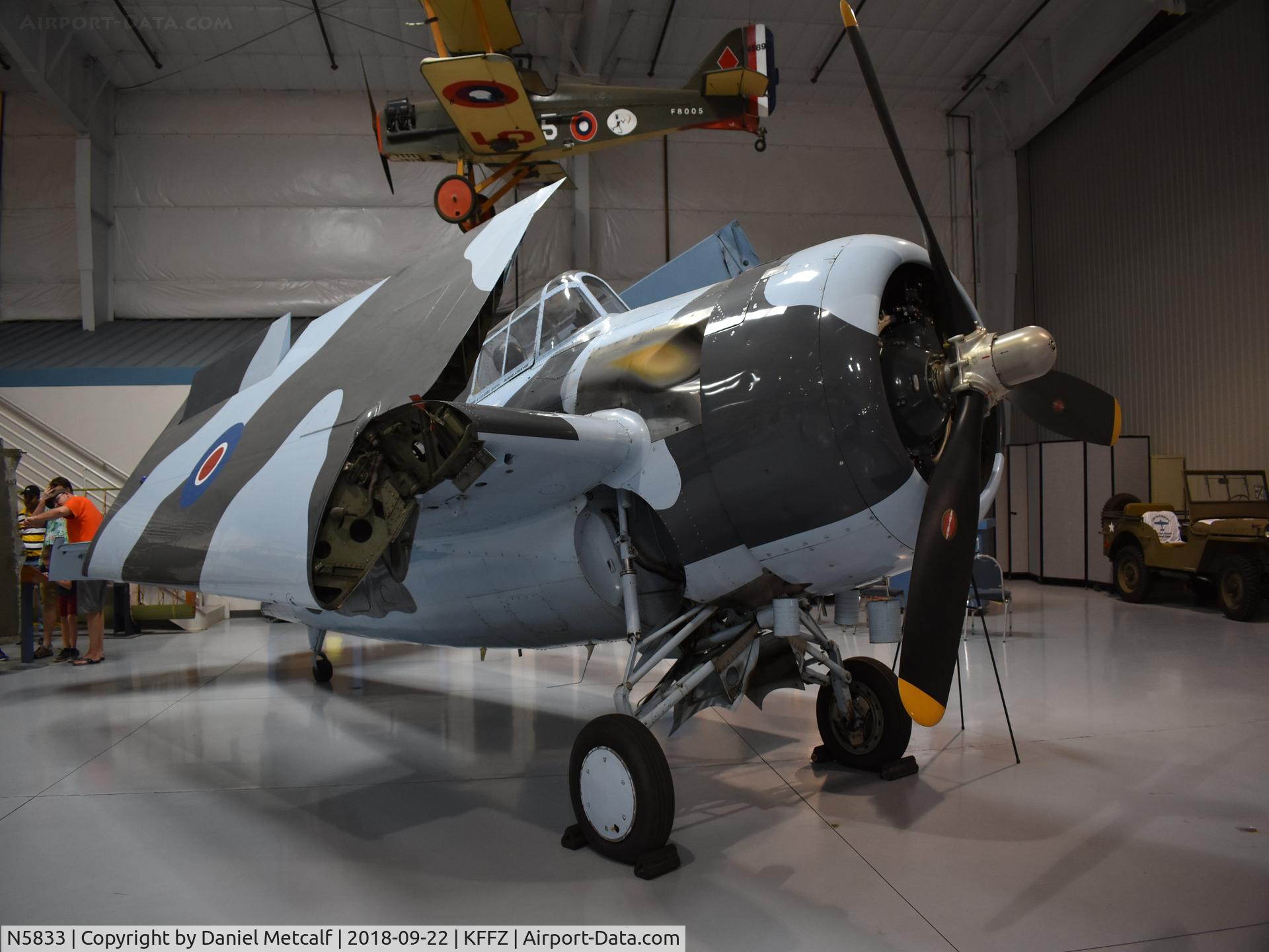 N5833, 1945 General Motors (Grumman) FM-2 Wildcat C/N 5833, Seen inside the main hanger at the Arizona Commemorative Air Force Museum