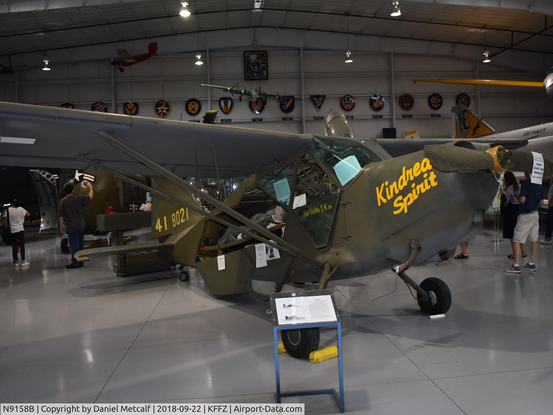 N9158B, Stinson L-5E Sentinel C/N 76-3410, Seen inside the main hanger at the Arizona Commemorative Air Force Museum