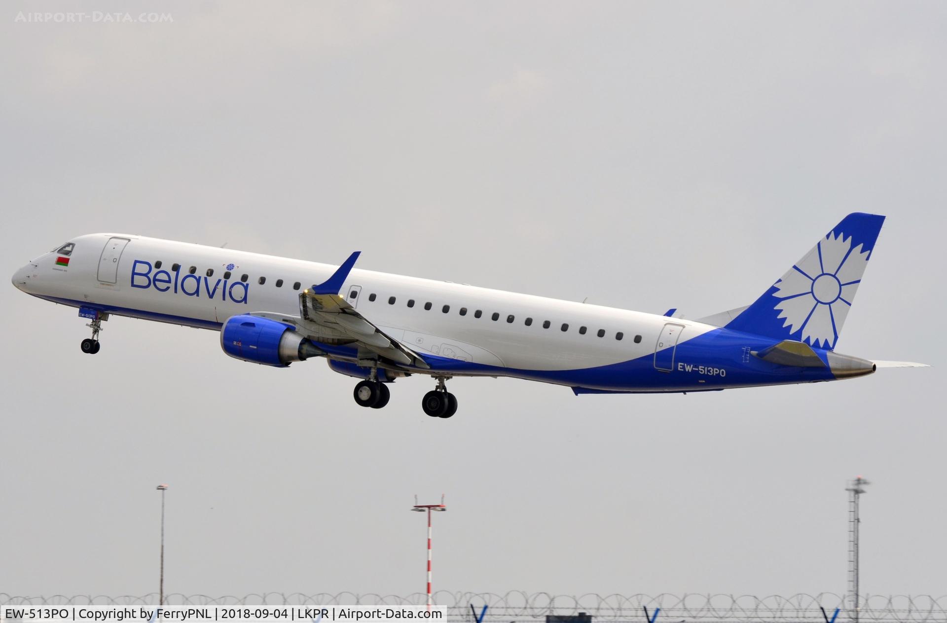 EW-513PO, 2018 Embraer 195LR (ERJ-190-200LR) C/N 19000754, Belavia ERJ195 returning to Minsk