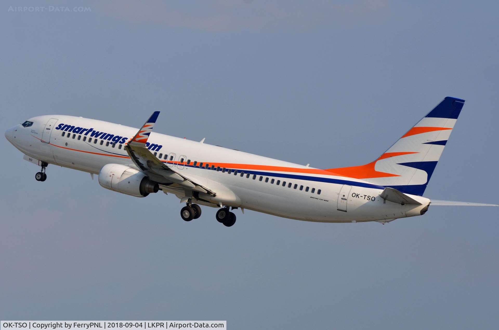 OK-TSO, 2007 Boeing 737-8GQ C/N 35793, Smartwings B738 departing its home base.