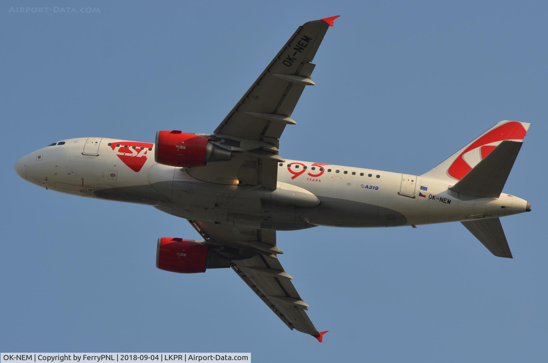 OK-NEM, 2008 Airbus A319-112 C/N 3406, CSA A319 overhead