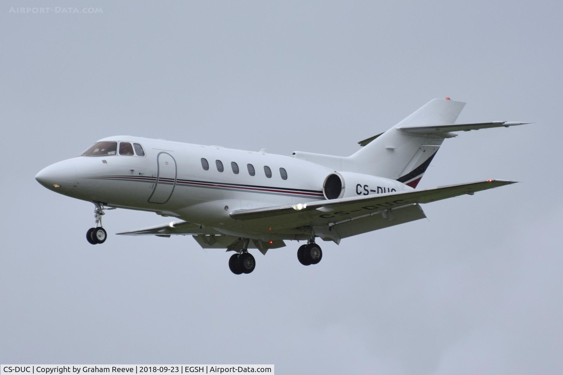 CS-DUC, 2008 Hawker Beechcraft 750 C/N HB-06, Landing at Norwich.
