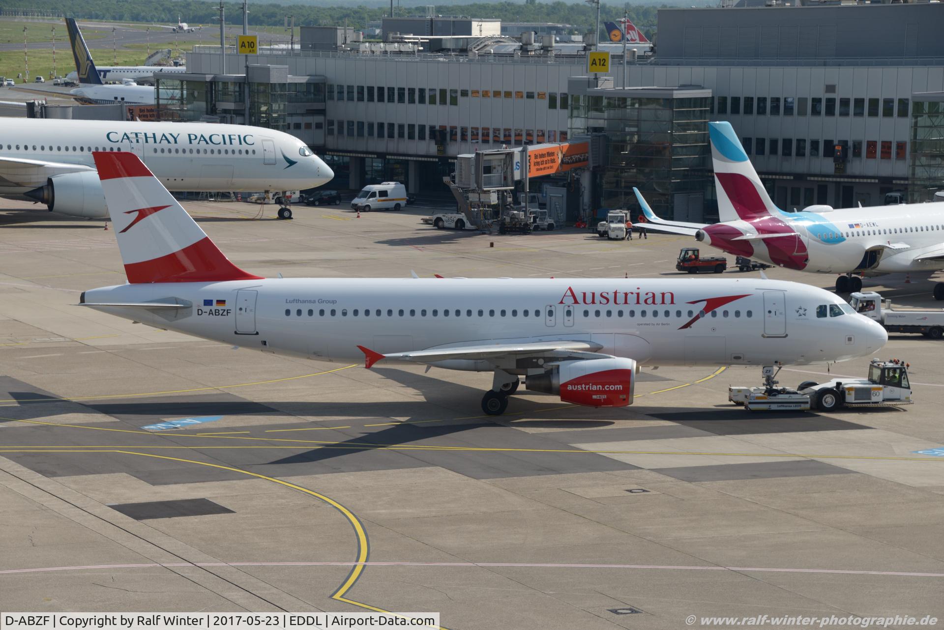 D-ABZF, 2008 Airbus A320-216 C/N 3482, Airbus A320-216 - OS AUA Austrian Airlines ex Air Berlin - 3482 - D-ABZF - 23.05.2017 - DUS