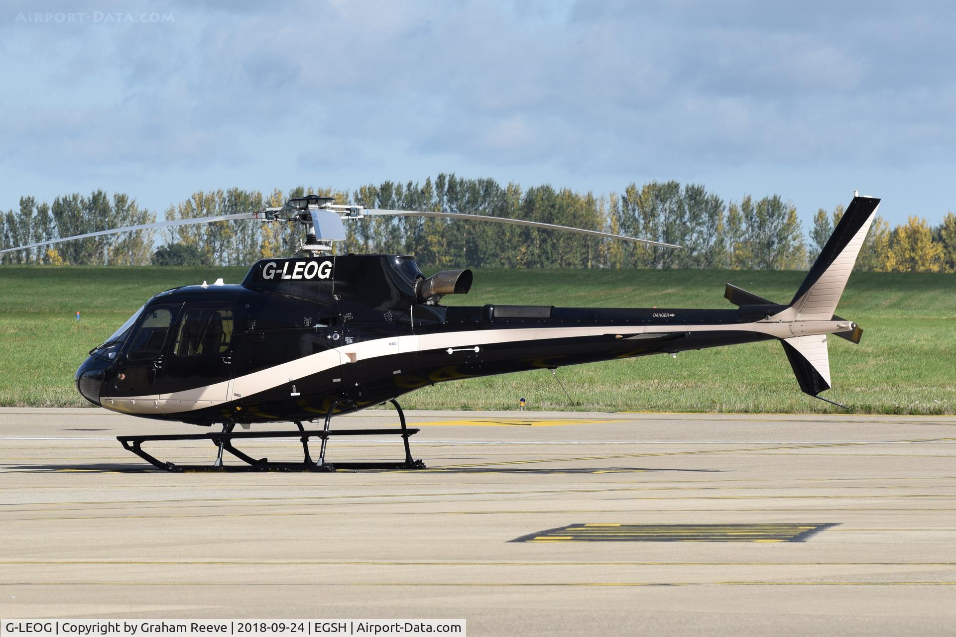 G-LEOG, 2015 Airbus Helicopters AS-350B-3 Ecureuil C/N 8114, Parked at Norwich.