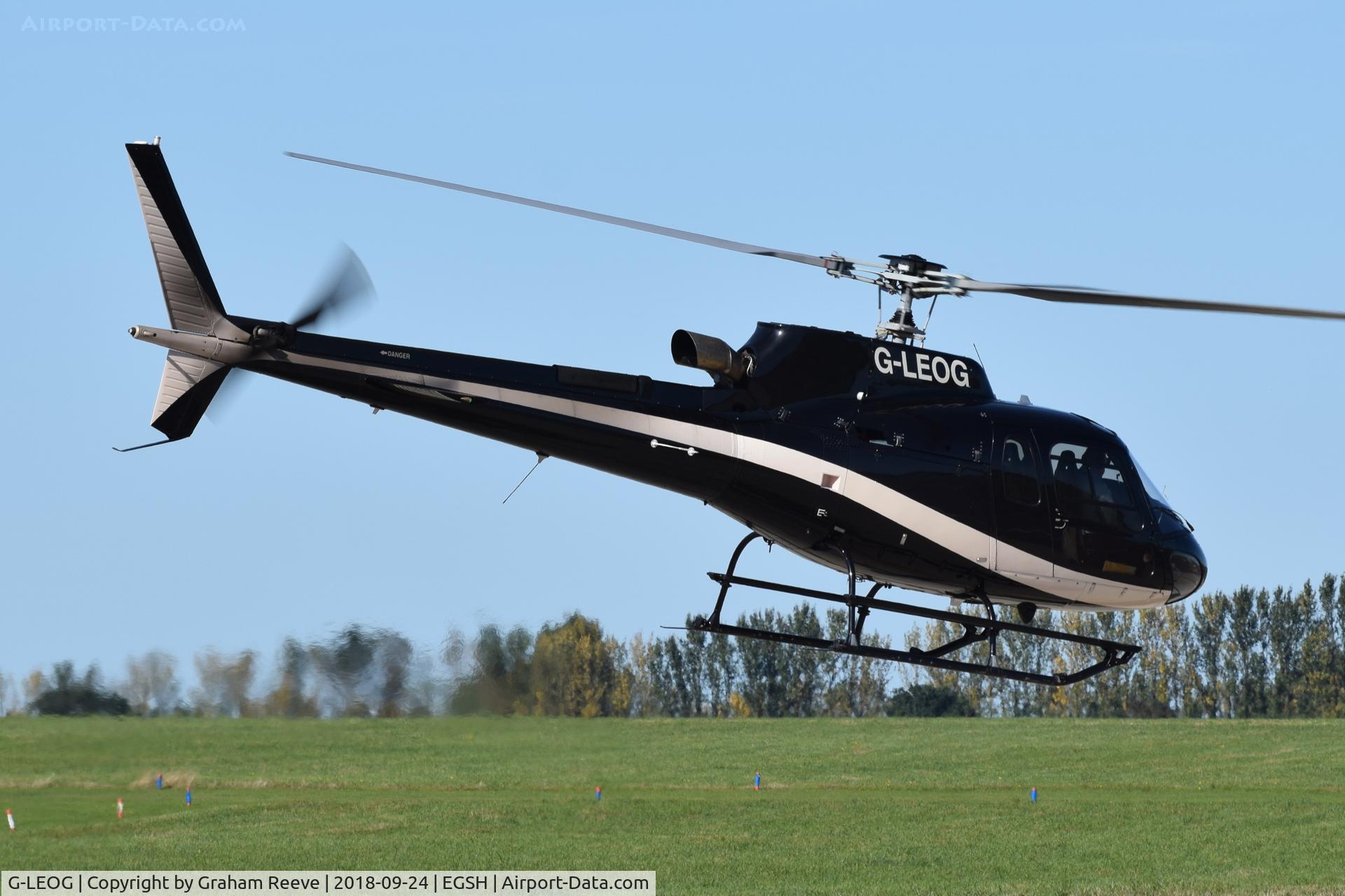 G-LEOG, 2015 Airbus Helicopters AS-350B-3 Ecureuil C/N 8114, Departing from Norwich.