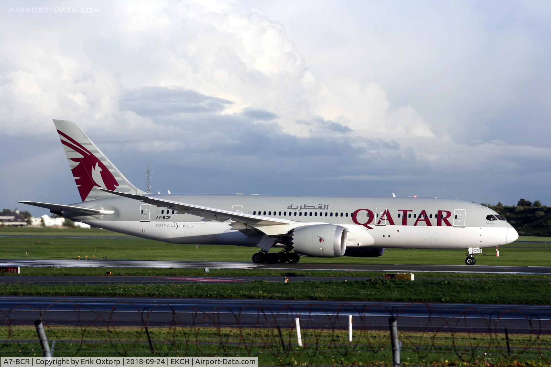 A7-BCR, 2014 Boeing 787-8 Dreamliner Dreamliner C/N 38336, A7-BCR taking off rw 22R
