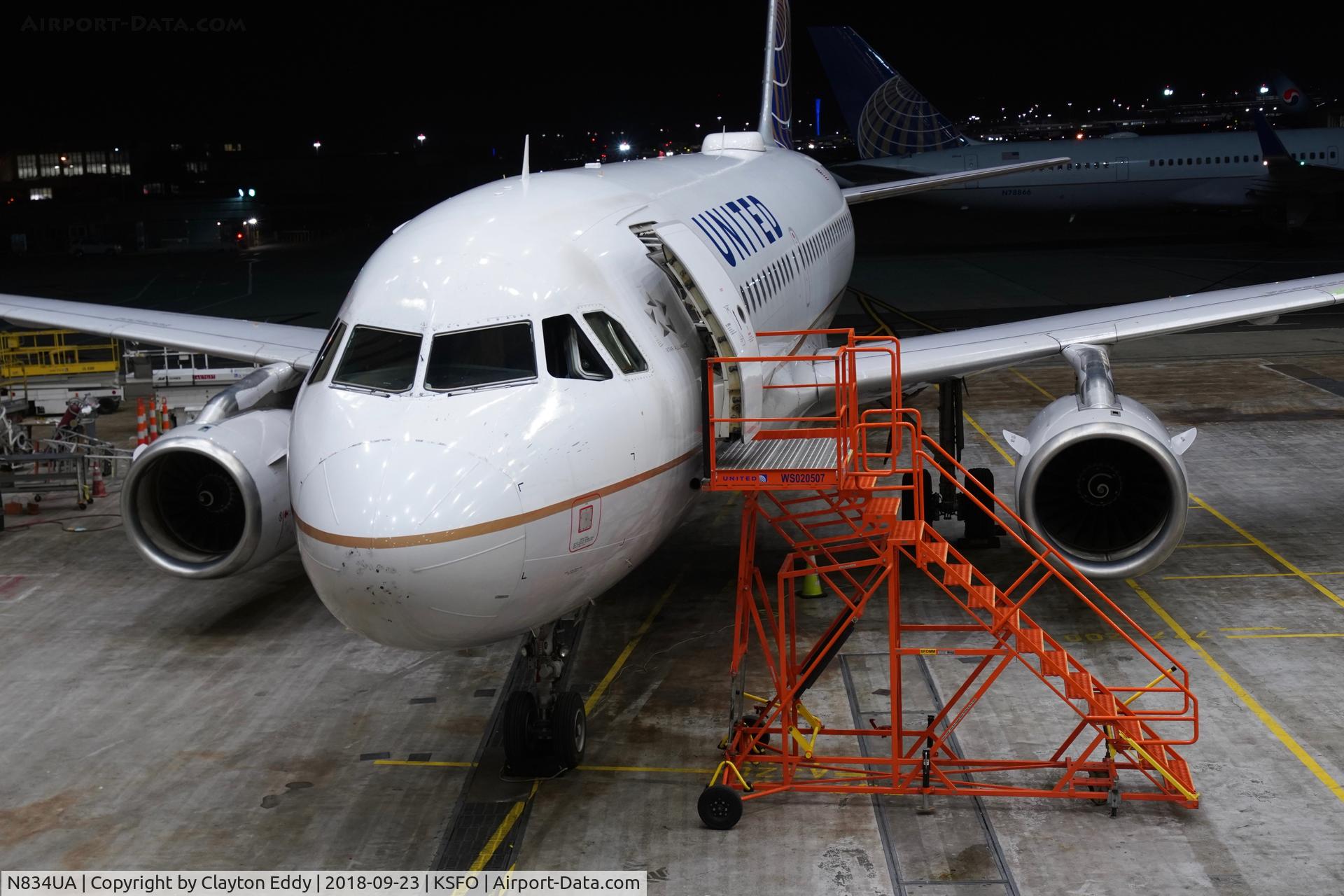 N834UA, 2001 Airbus A319-131 C/N 1420, SFO 2018.