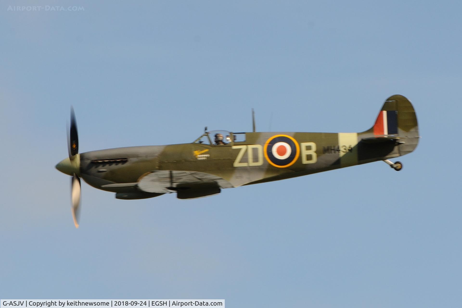 G-ASJV, 1943 Supermarine 361 Spitfire LF.IXb C/N CBAF.IX.552, Welcome visitor.