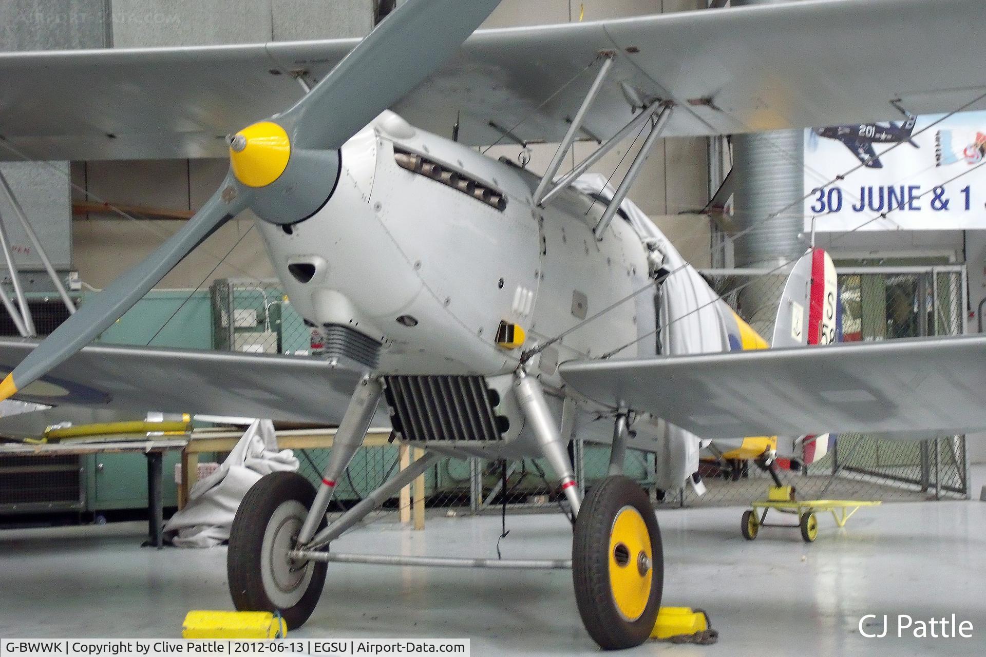 G-BWWK, 1932 Hawker Nimrod I C/N 41H-43617, Within 'The Fighter Collection' hangar at IWM Duxford