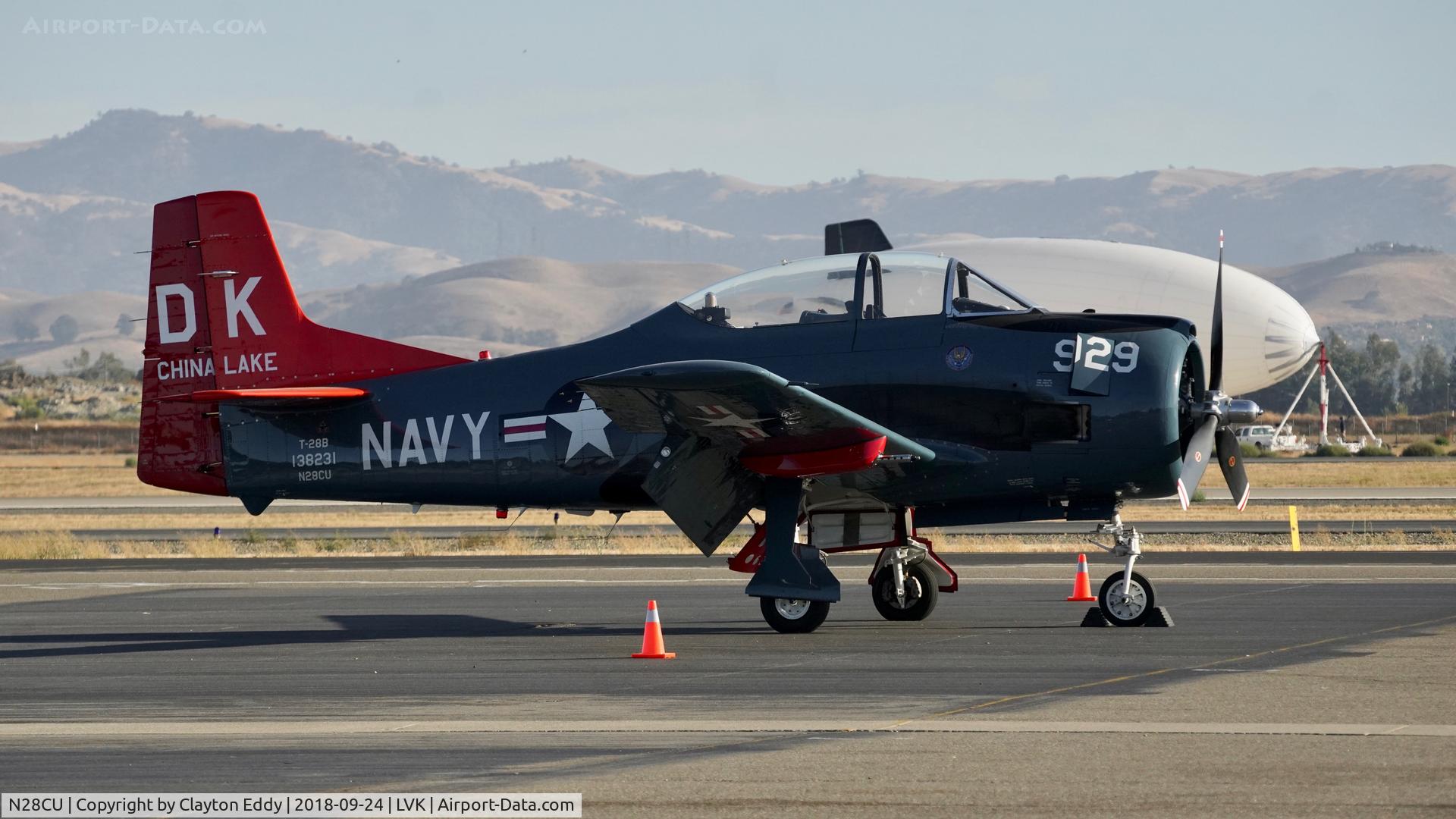 N28CU, 1956 North American T-28B C/N 200302, Livermore Airport California 2018.